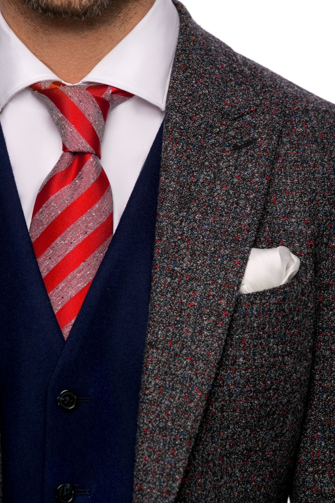 Sacou gri texturat, slim fit - Viggo