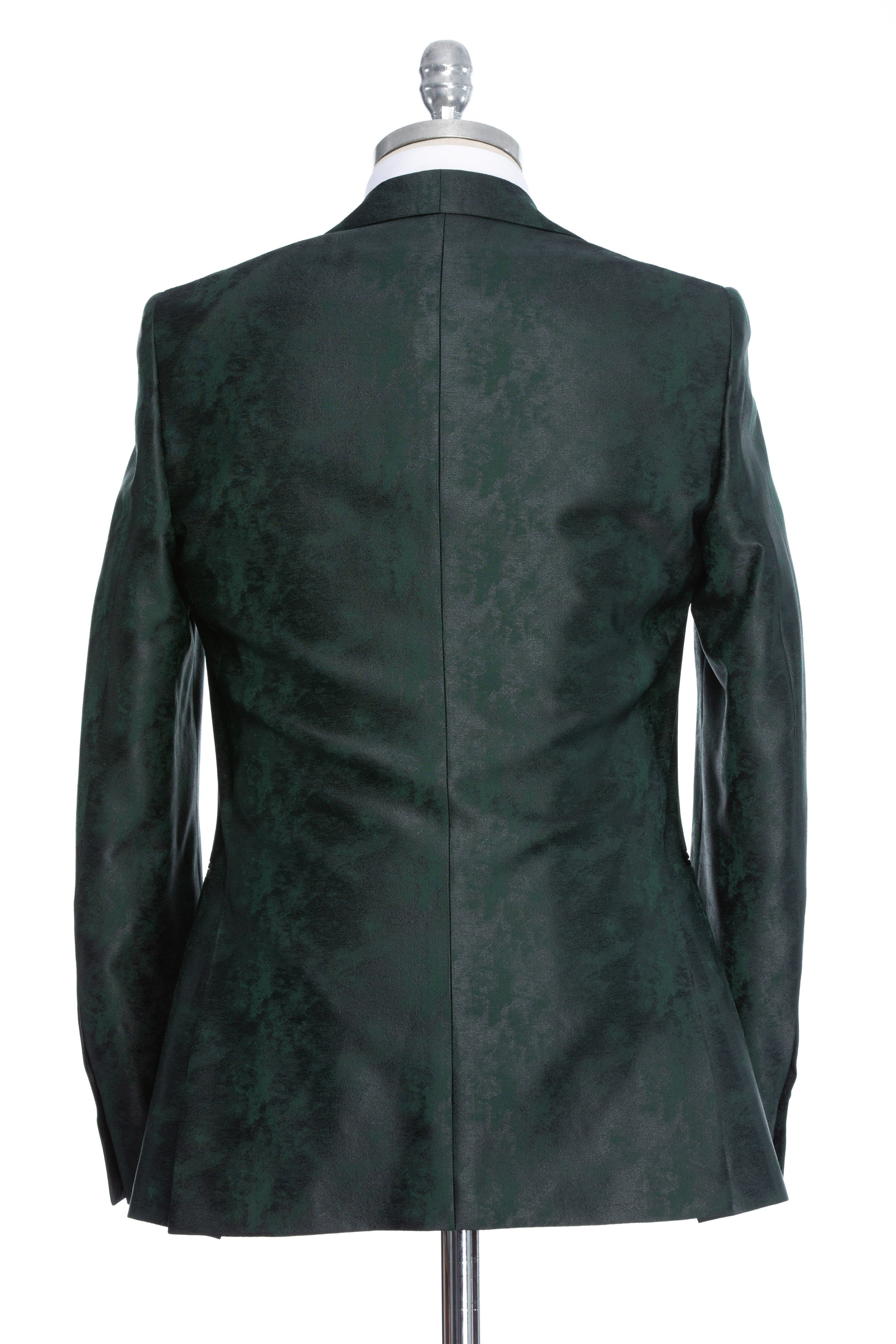 Green tuxedo jacket with contrasting lapel