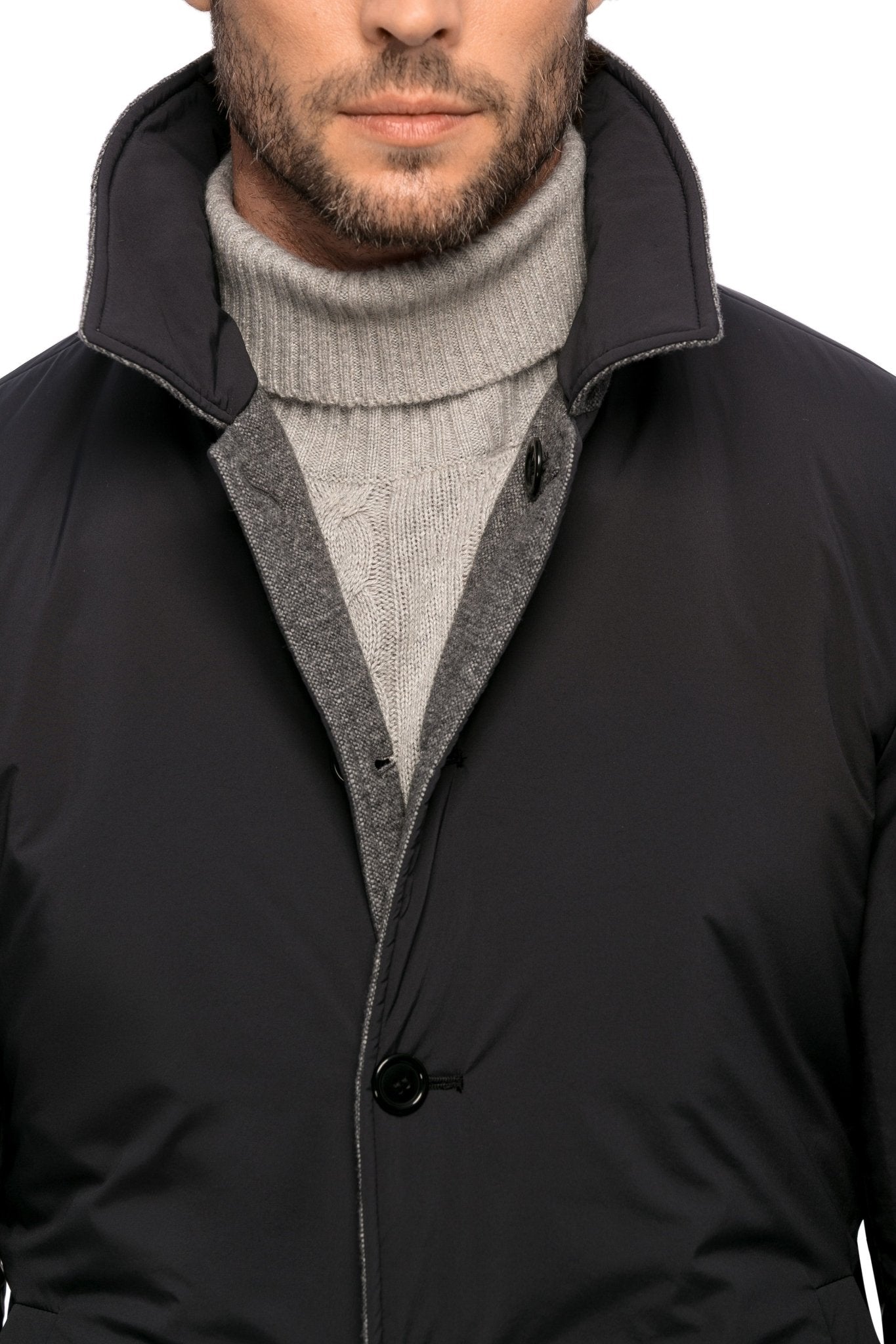 Palton Cu Fata Dubla Gri - Viggo