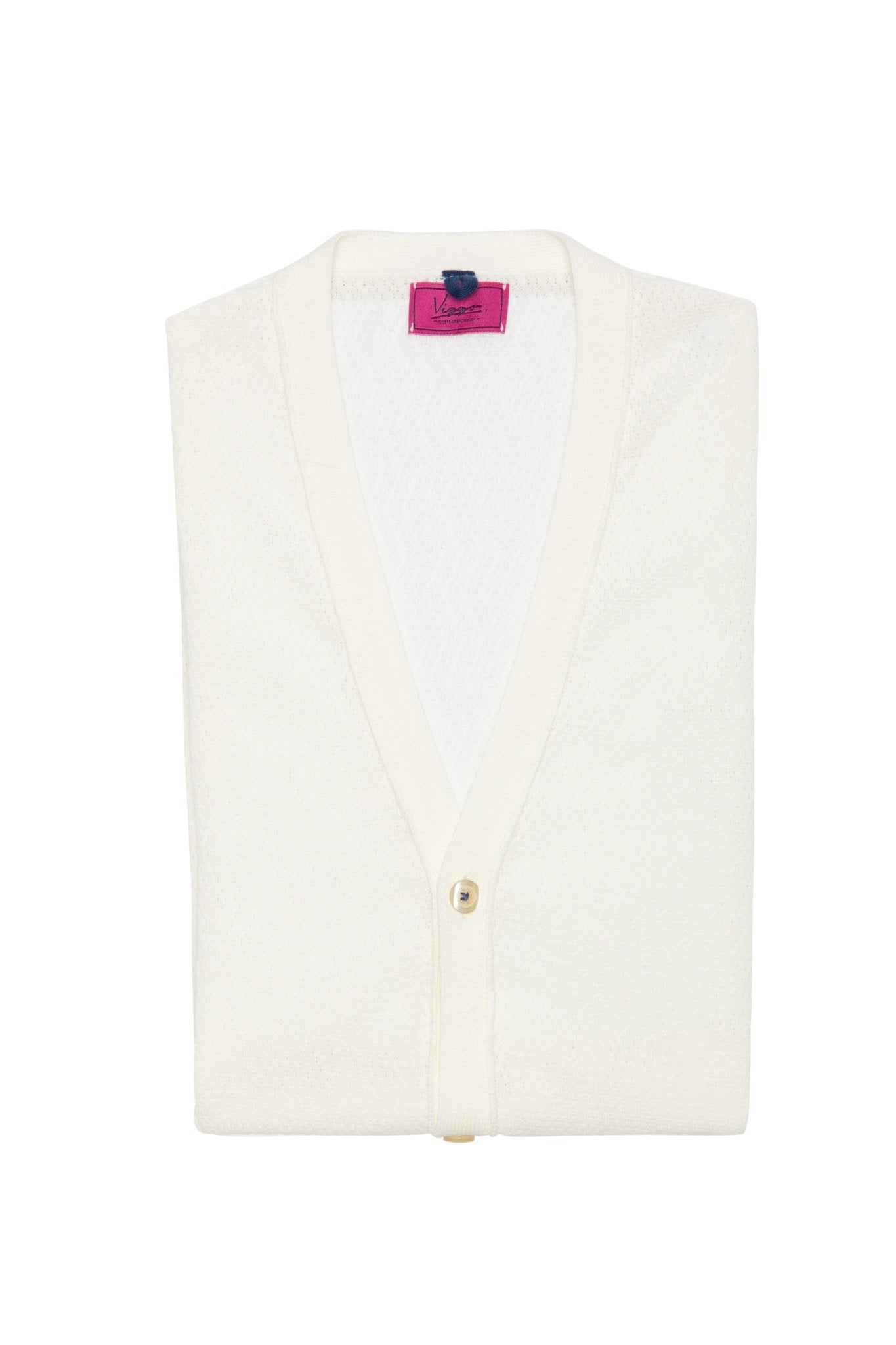 Vesta Alba Casual Texturata Cu Nasturi - Viggo