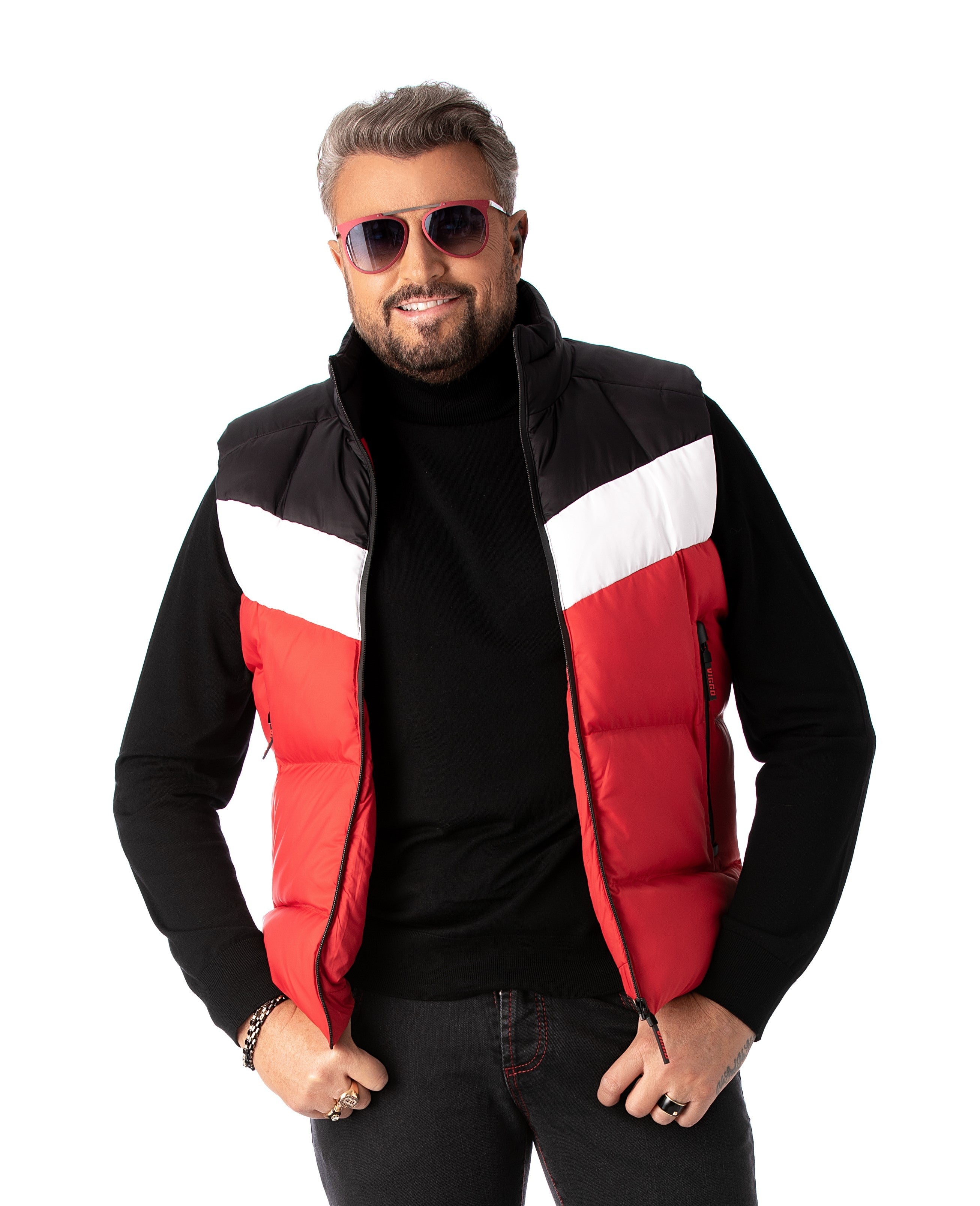 Vesta Sport Rosie Cu Alb Si Negru