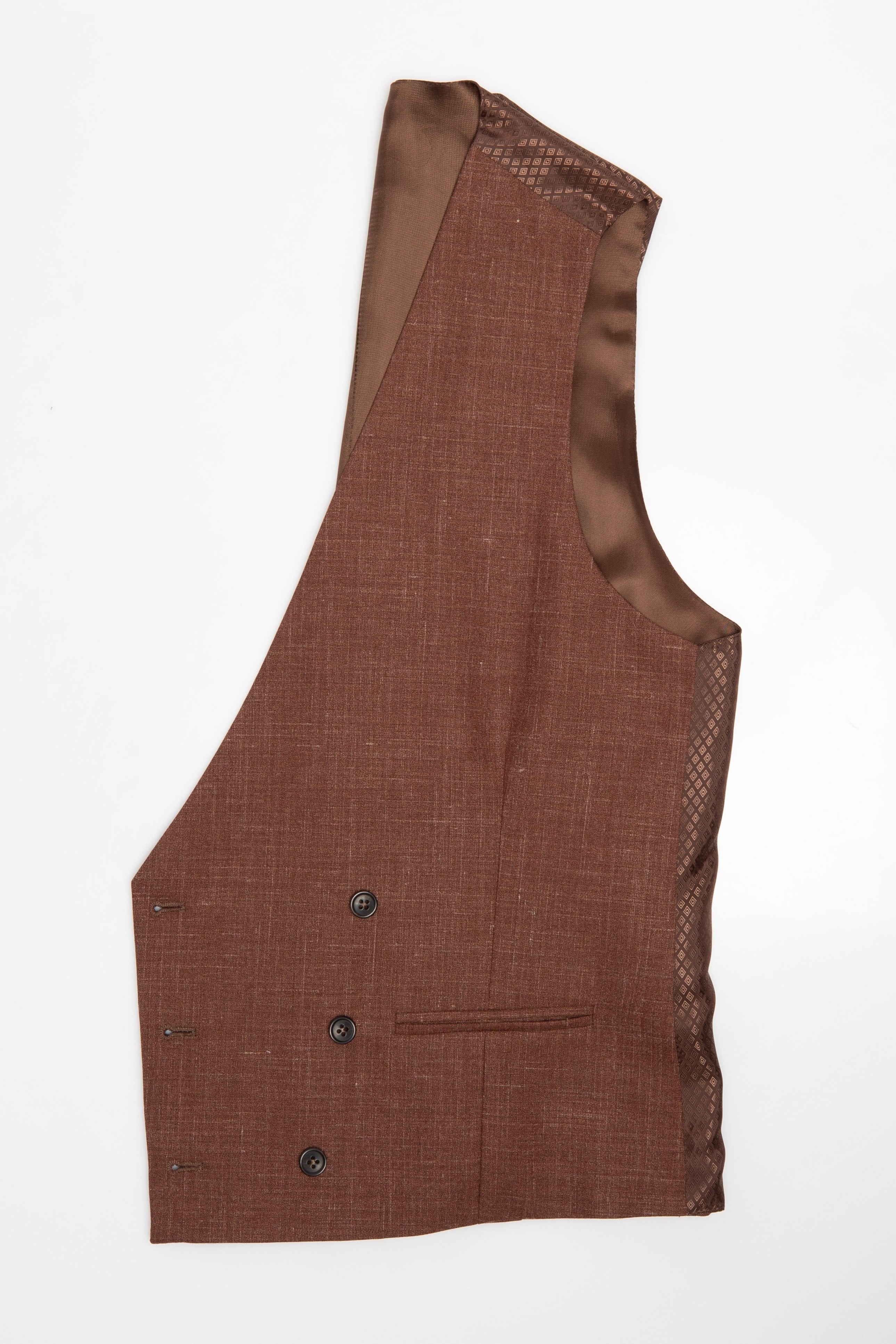 Brown Business Vest With 2 Rows Of Buttons