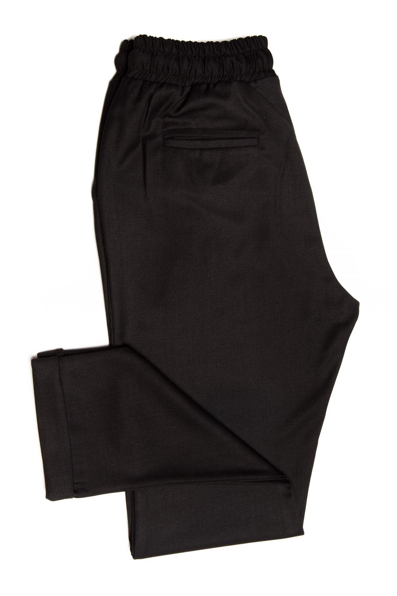 Black Pants With Drawstring And Clips