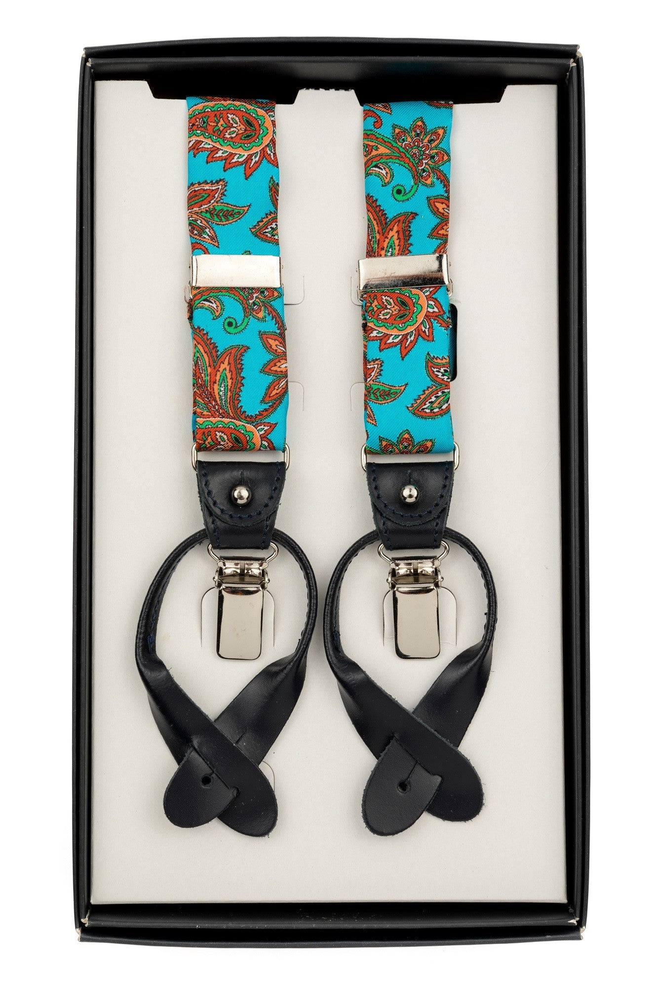 Turquoise Silk Braces