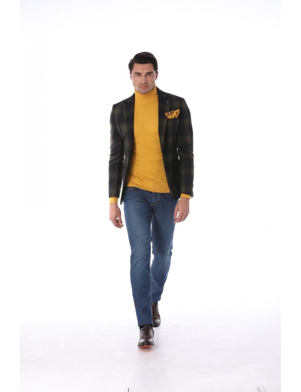 Bluza Pe Gat Galbena Din Lana Merino - Viggo