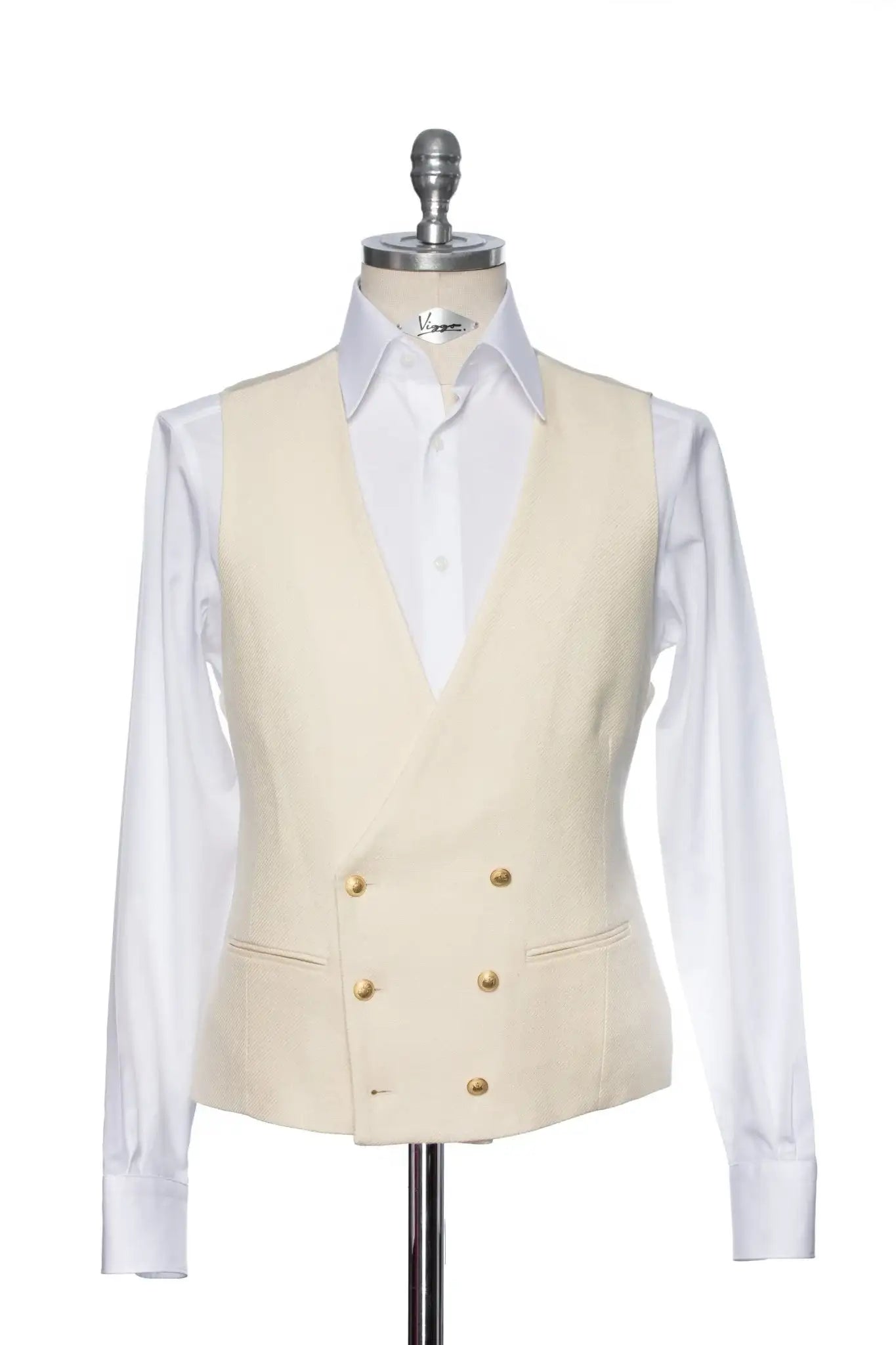 Vesta Casual Crem La 2 Randuri De Nasturi