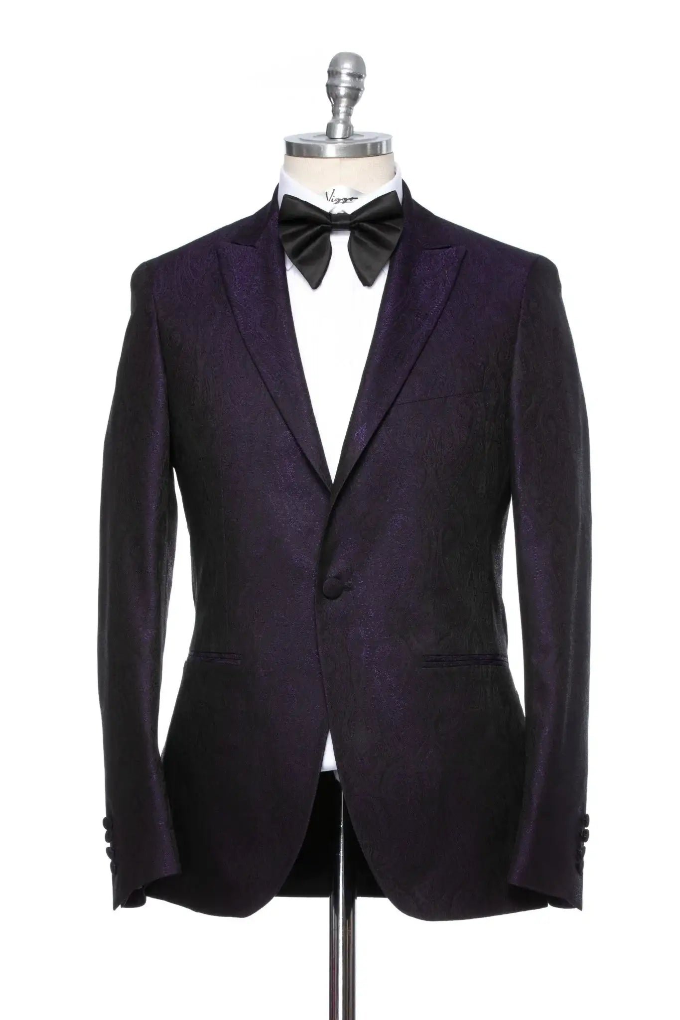 Sacou smoking jaquard paisley mauve