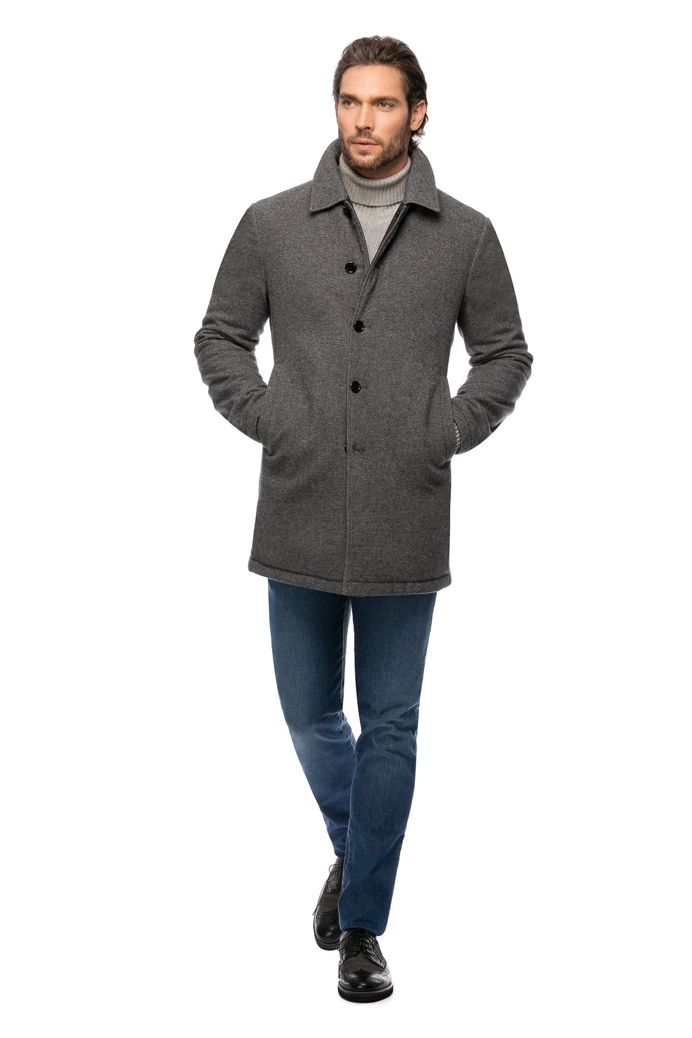 Palton Cu Fata Dubla Gri - Viggo