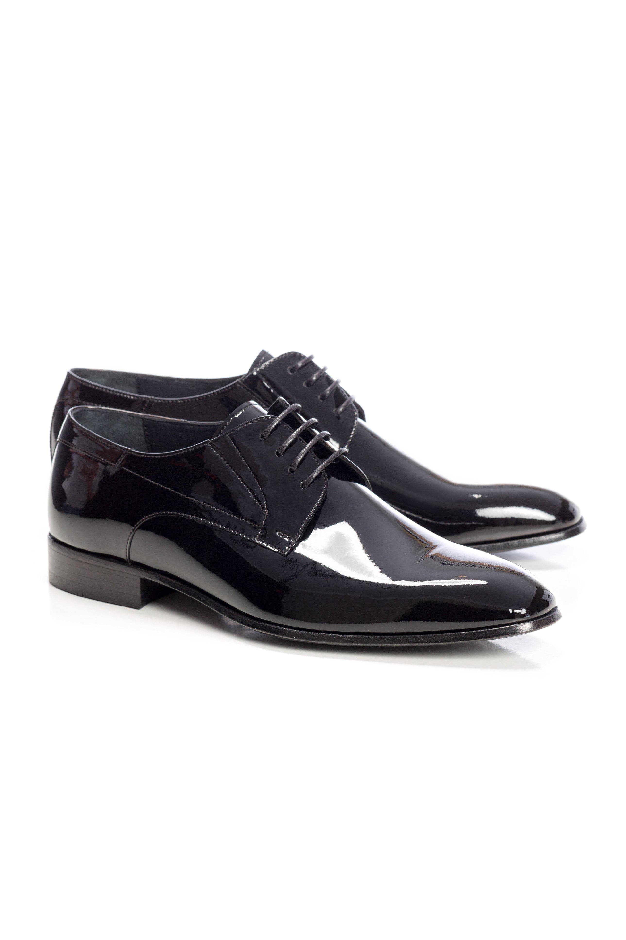 Pantofi Smoking Piele Lacuita Negri