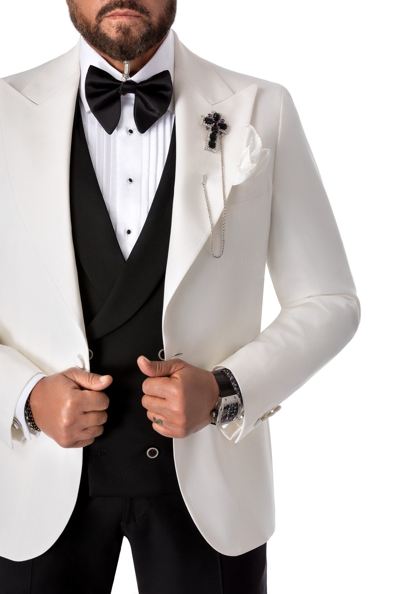 Sacou smoking alb - Viggo