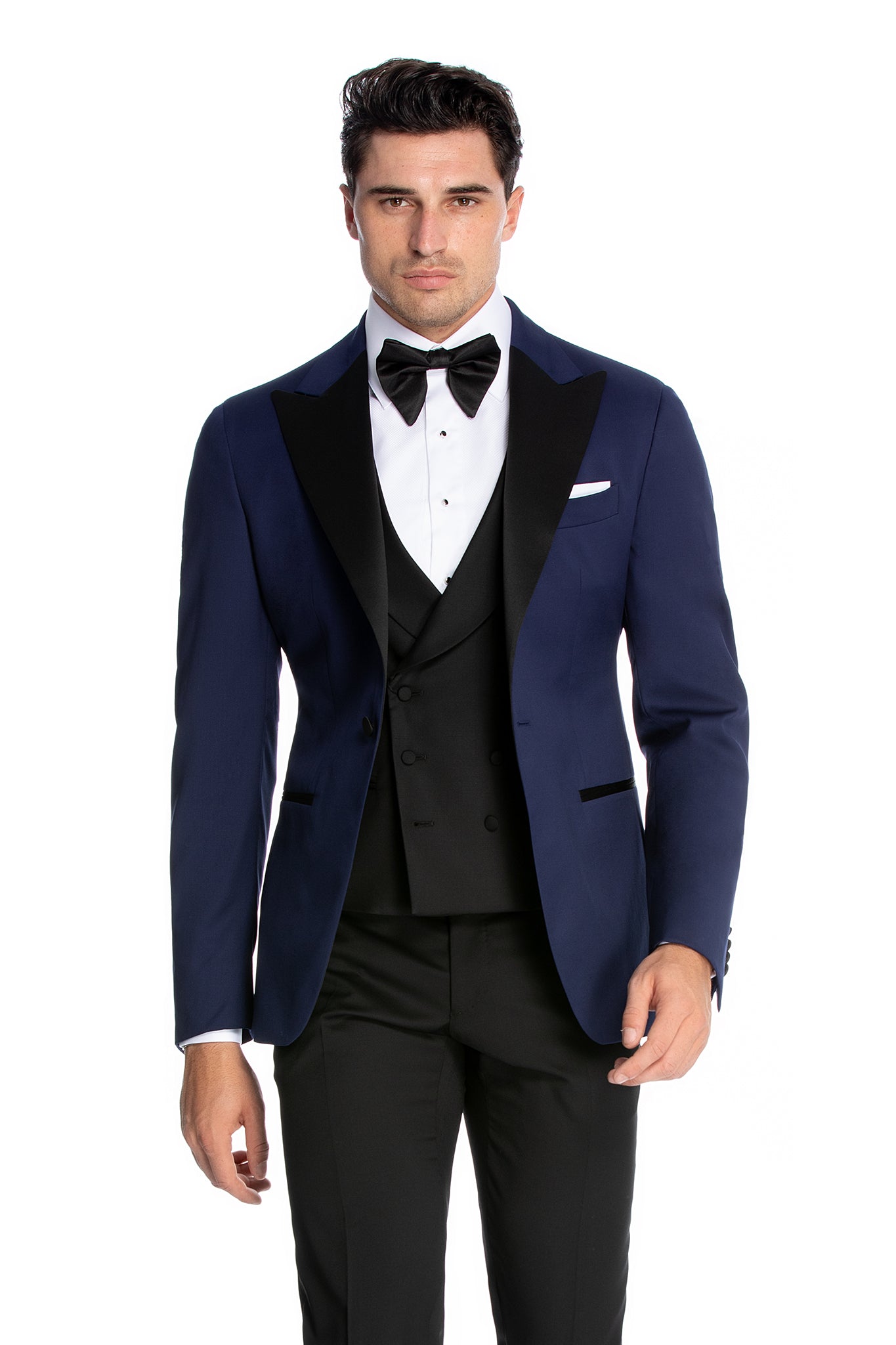 Smoking navy cu rever contrastant