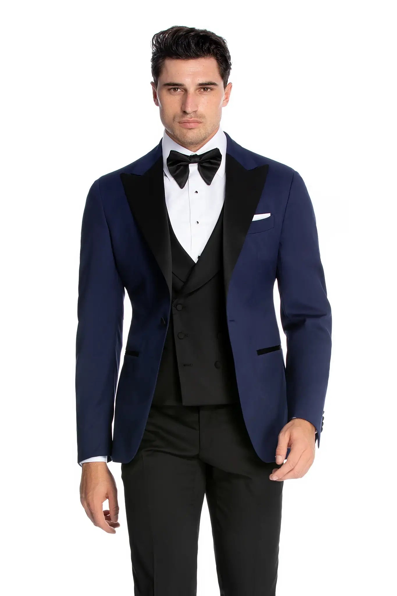 Navy tuxedo with contrasting lapel