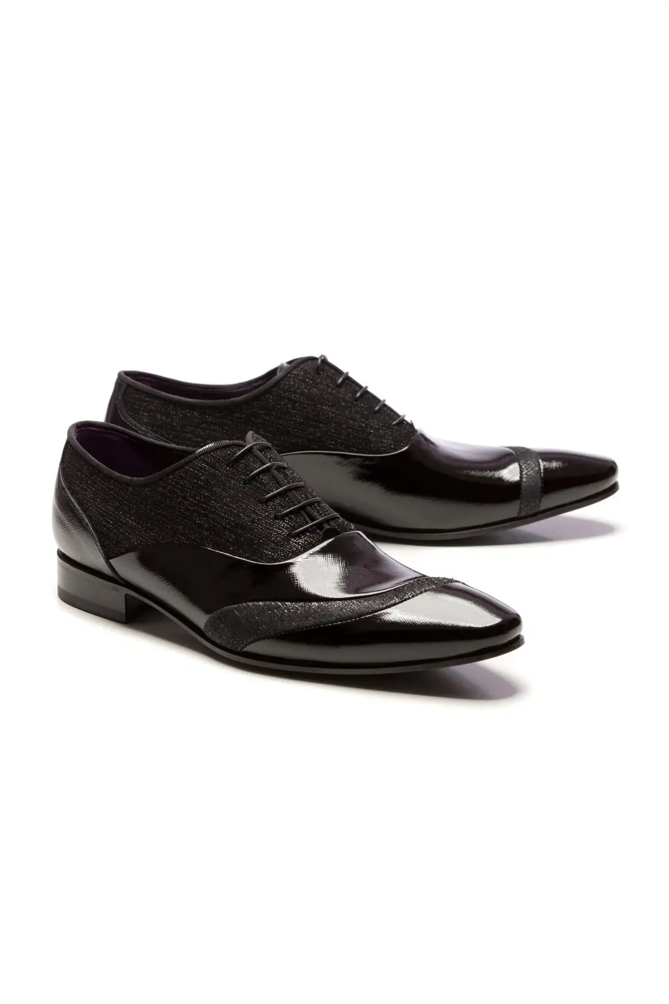 Black Tuxedo Shoes With Lace Up