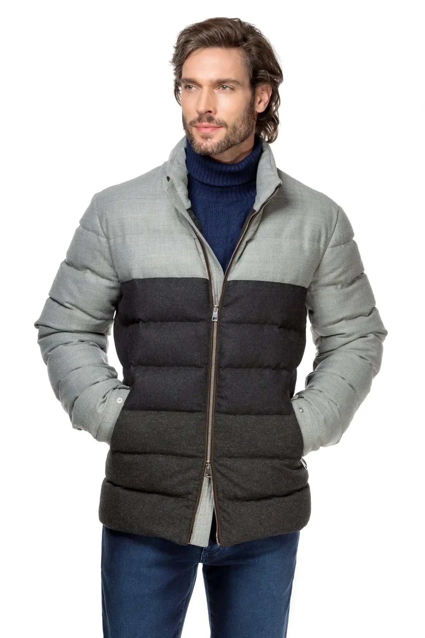 Bicolor Goose Down Jacket