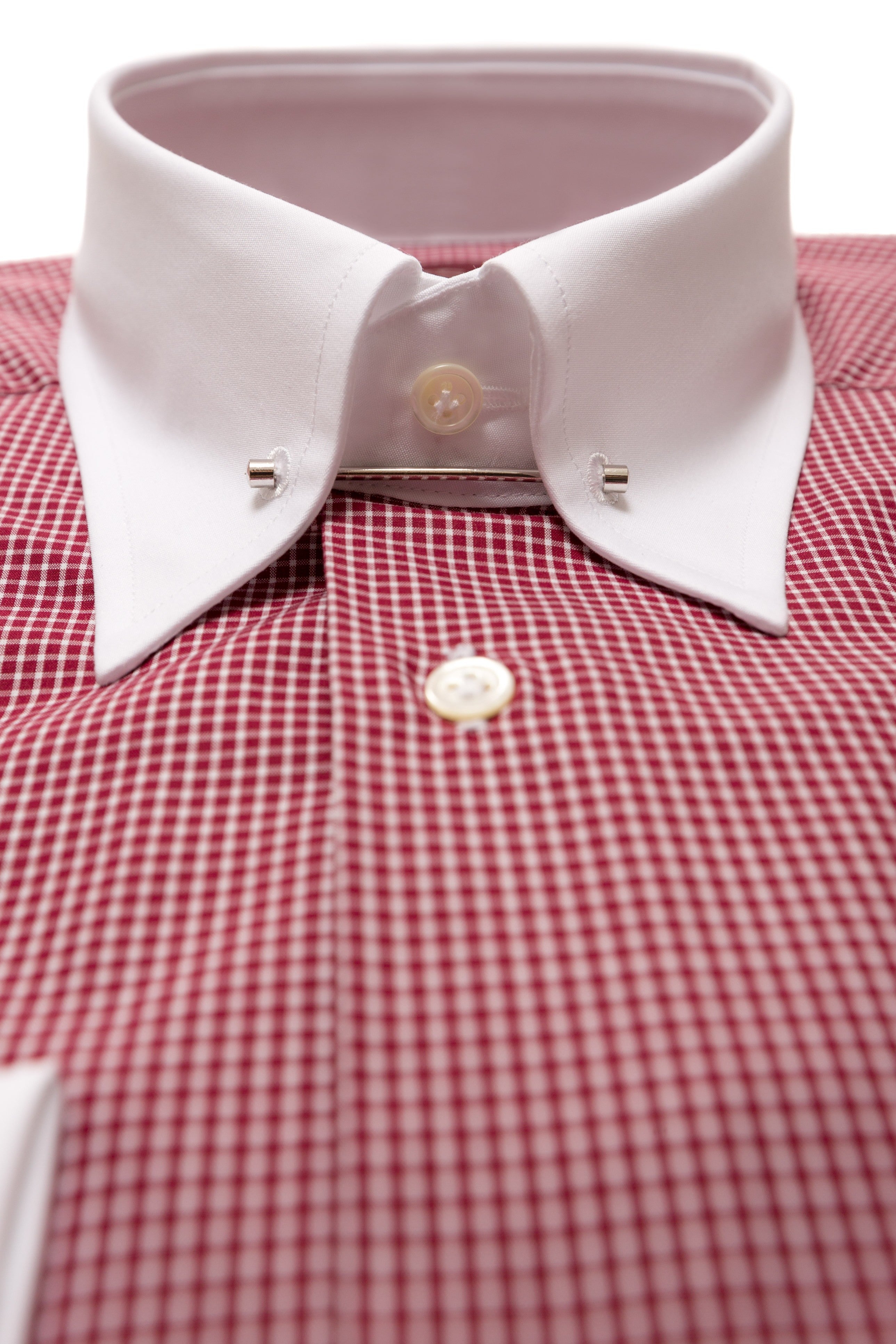 Bordeaux shirt with needle-pin collar