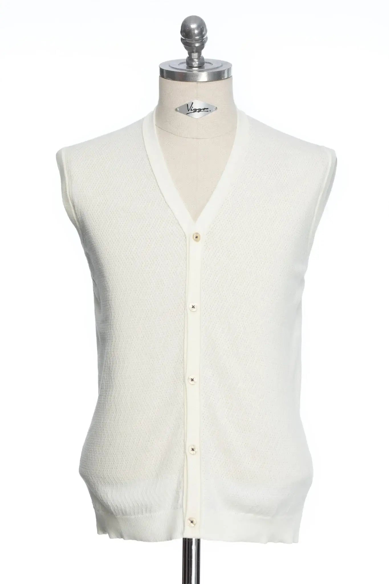 Vesta Alba Casual Texturata Cu Nasturi