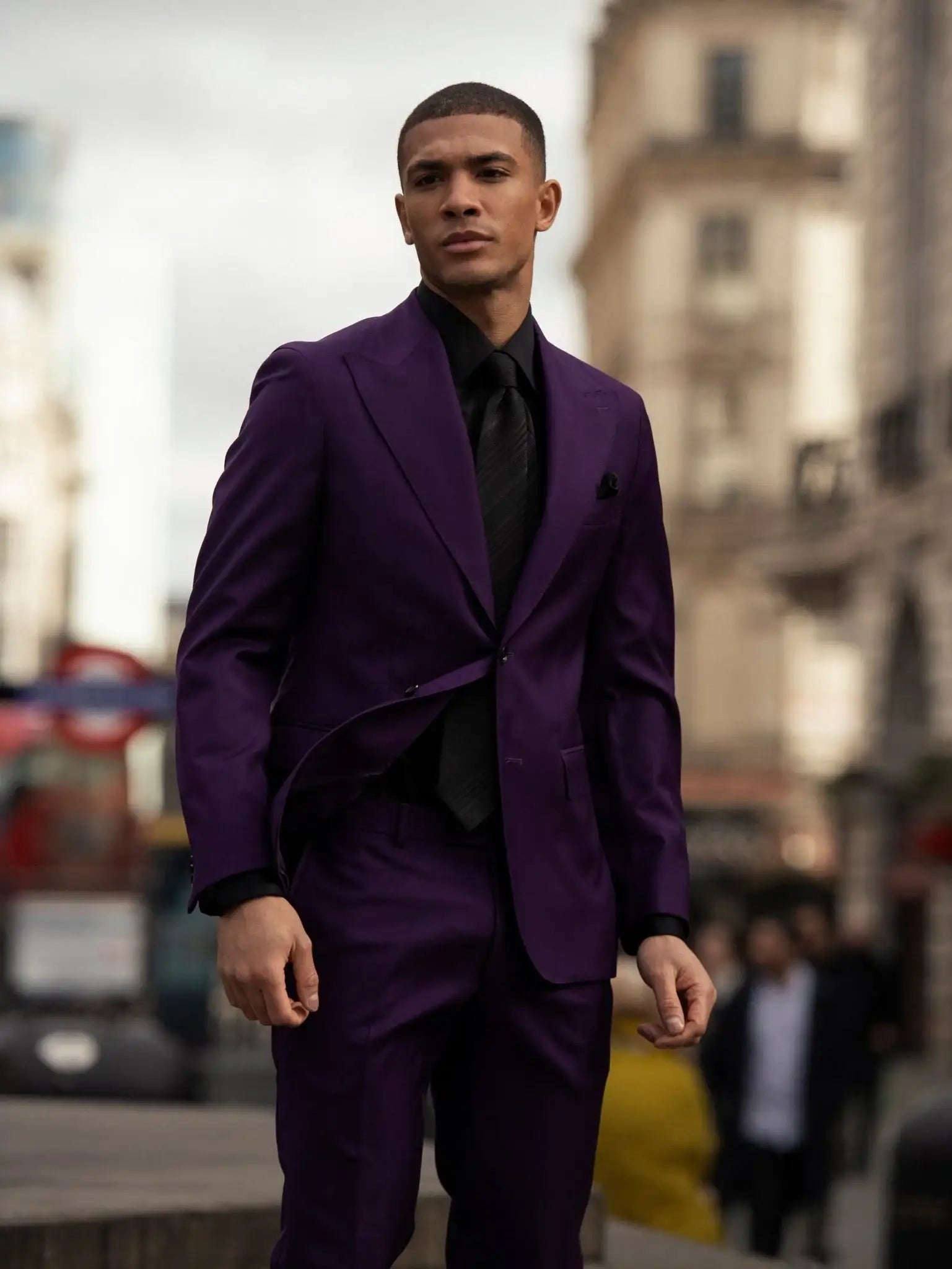 Purple two-piece suit, tailored fit
