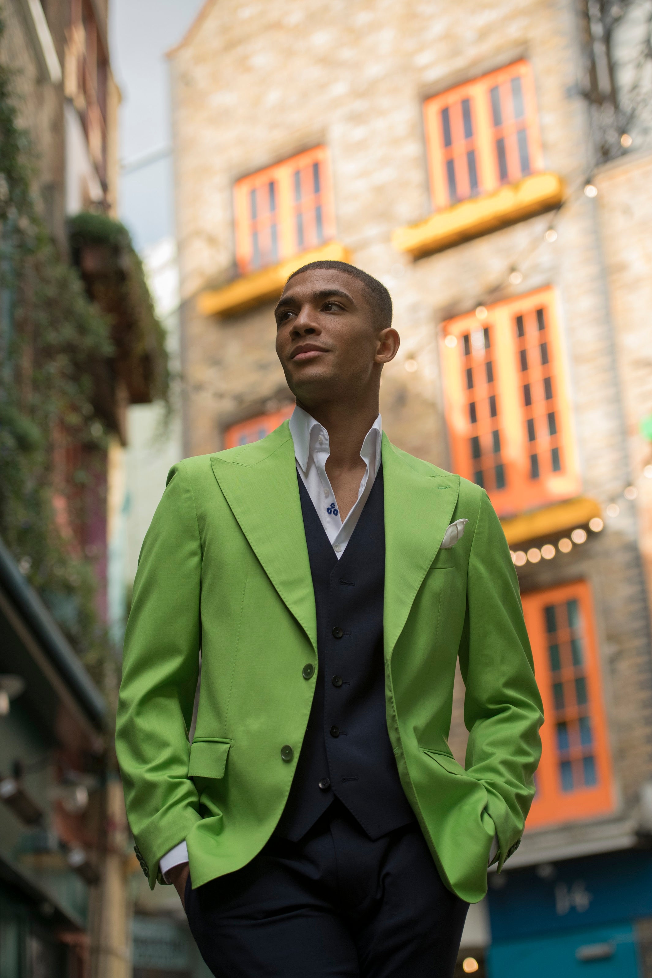Green tailored fit jacket