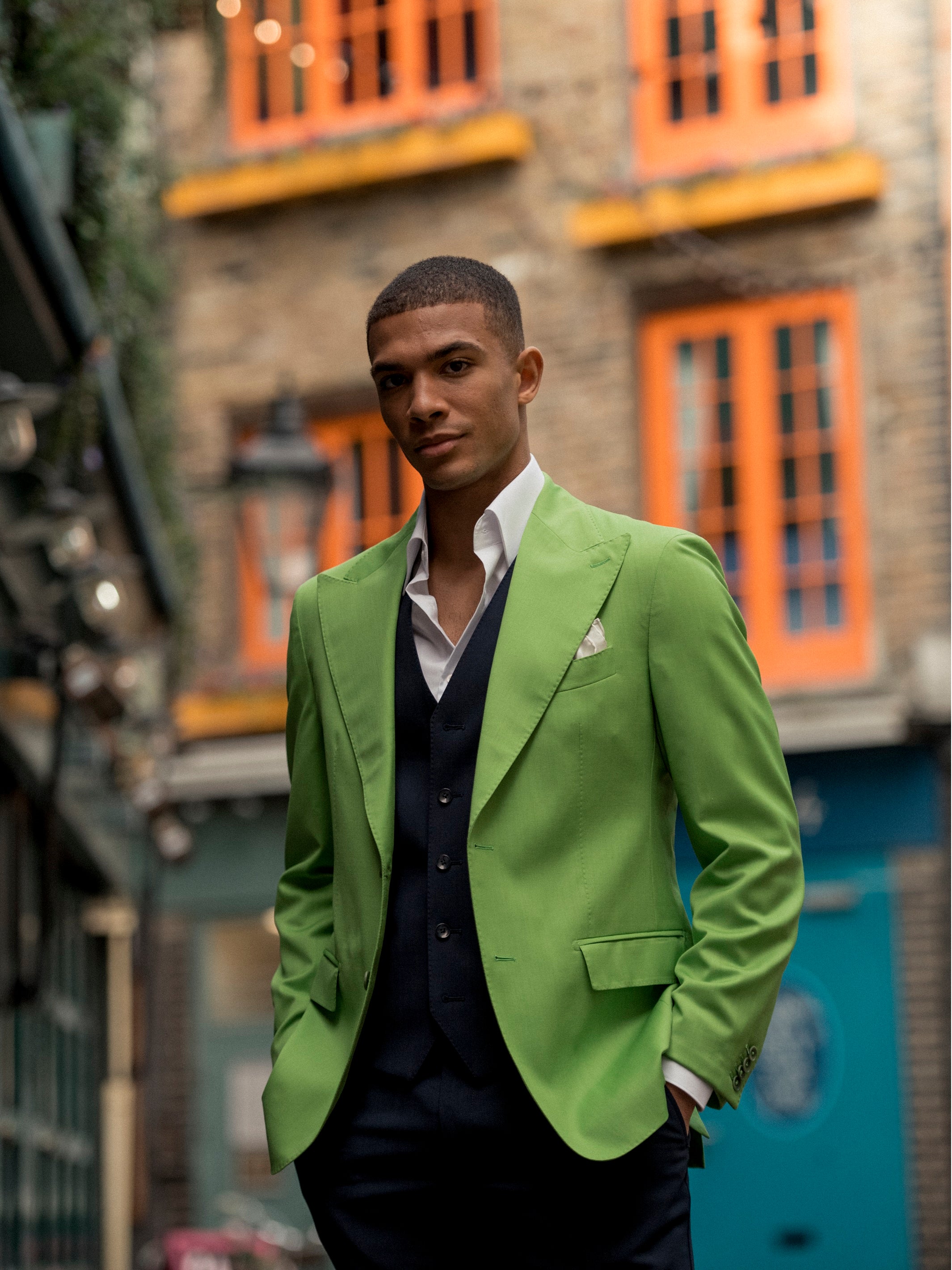 Green tailored fit jacket