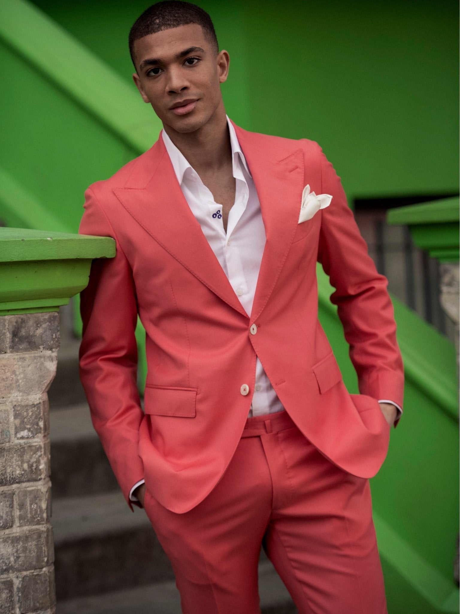 Costum doua piese peach, tailored fit - Viggo