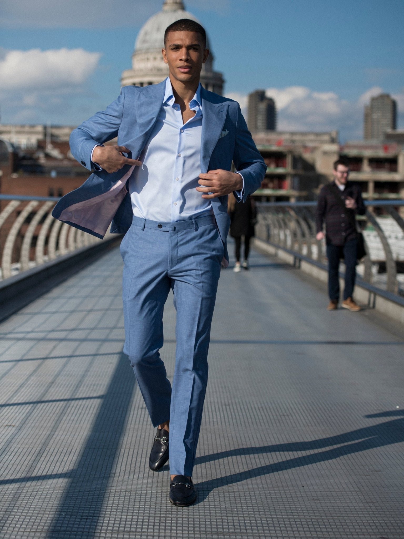 Costum doua piese bleu, tailored fit - Viggo