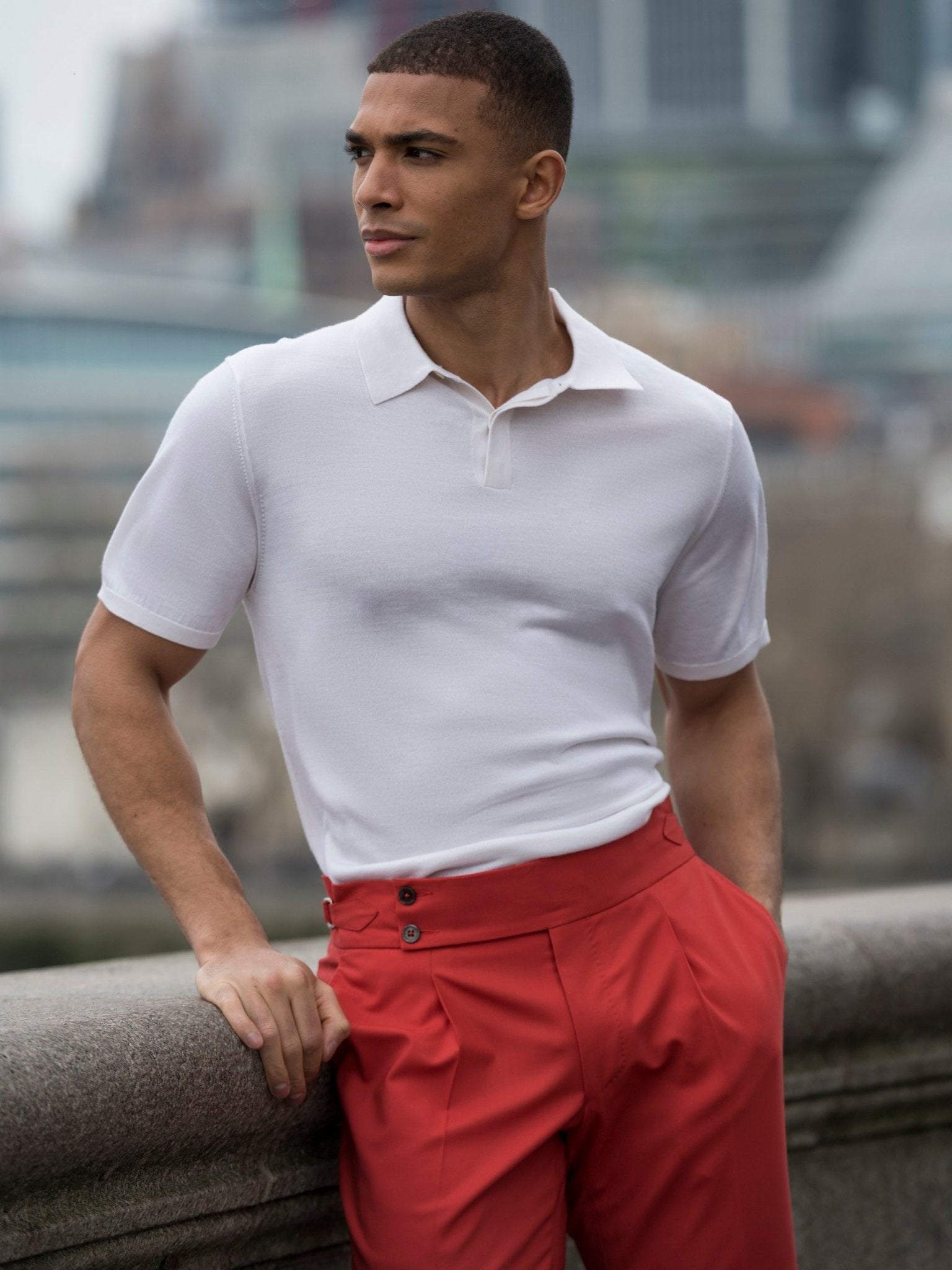 Pantaloni corai cu talie ajustabila - Viggo