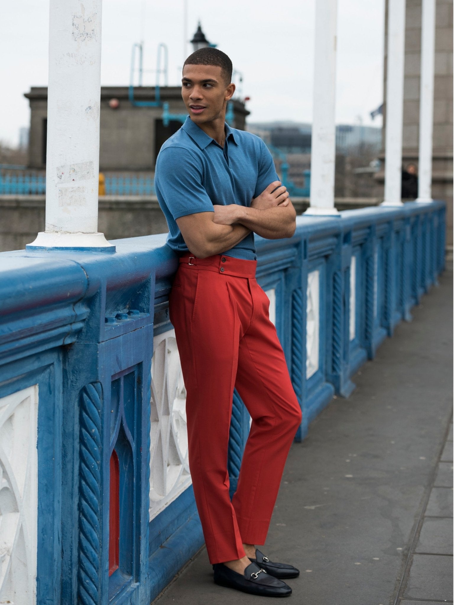 Pantaloni corai cu talie ajustabila - Viggo