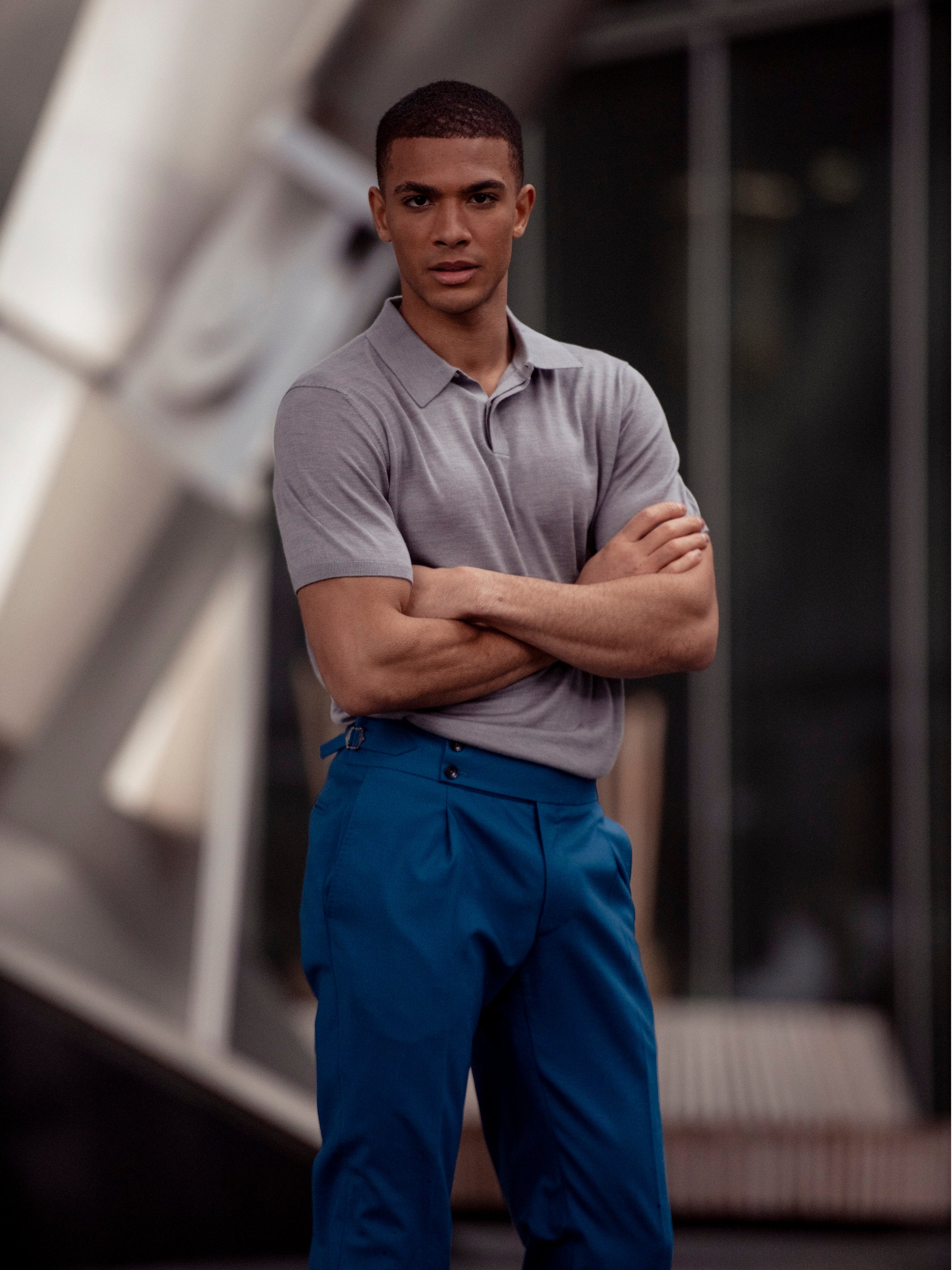 Turquoise pants with adjustable waist
