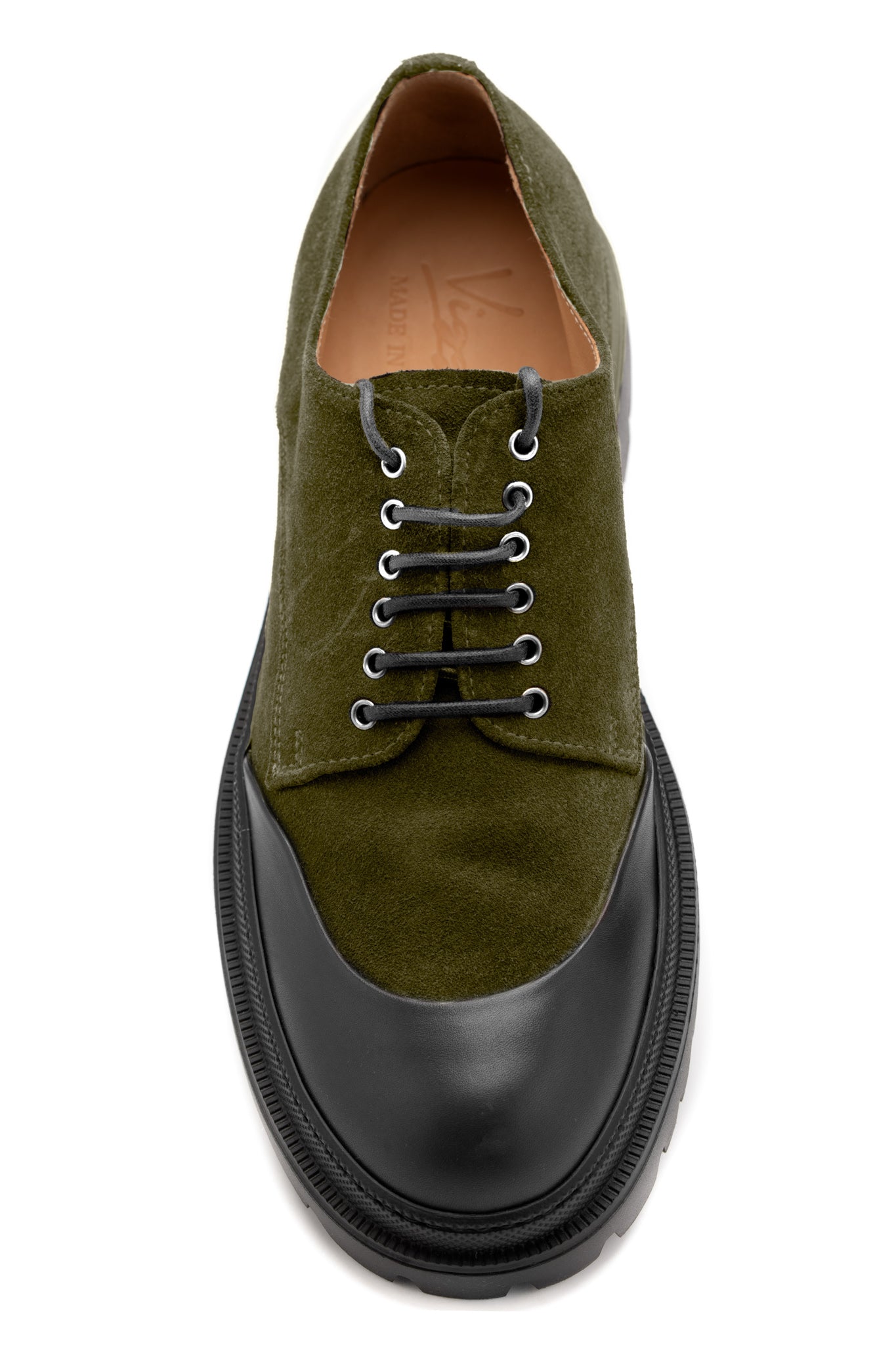 Pantofi derby khaki cu talpa trekking