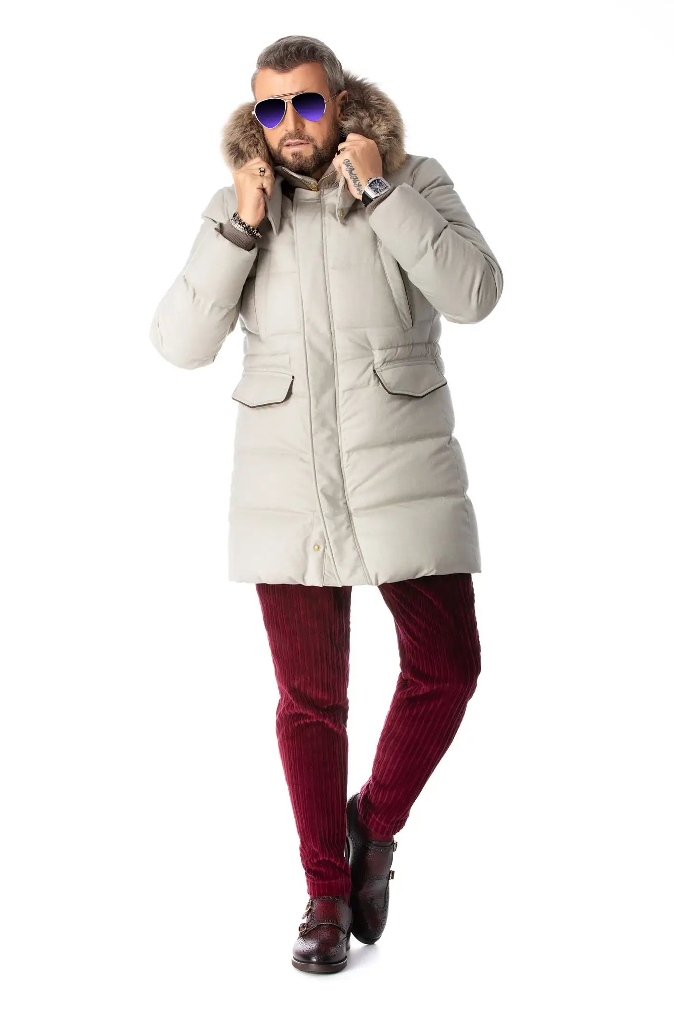 Parka impermeabila din lana virgina si puf