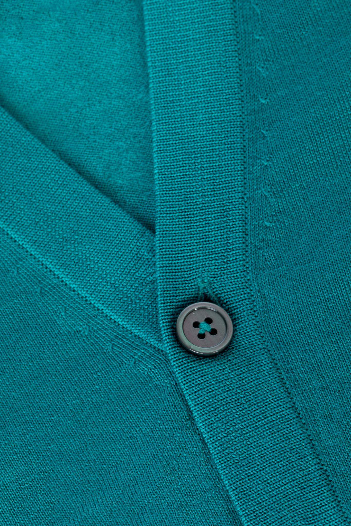 Cardigan turquoise din lana merino