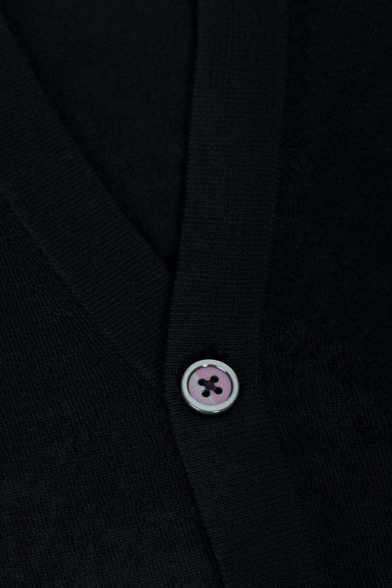Black merino wool cardigan