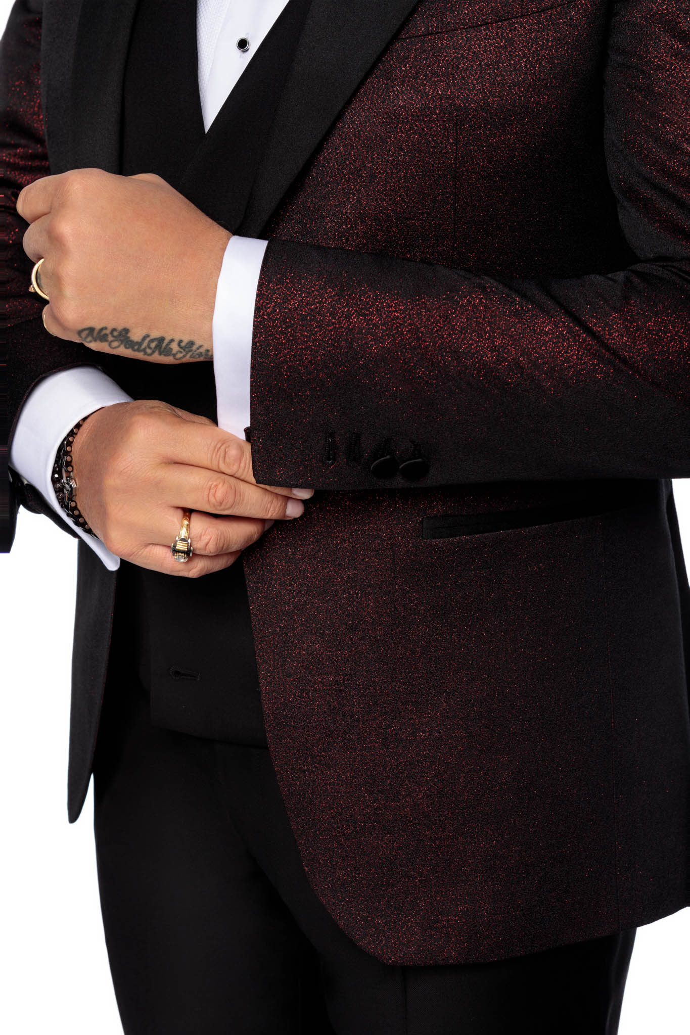 Sacou smoking bordeaux metalizat