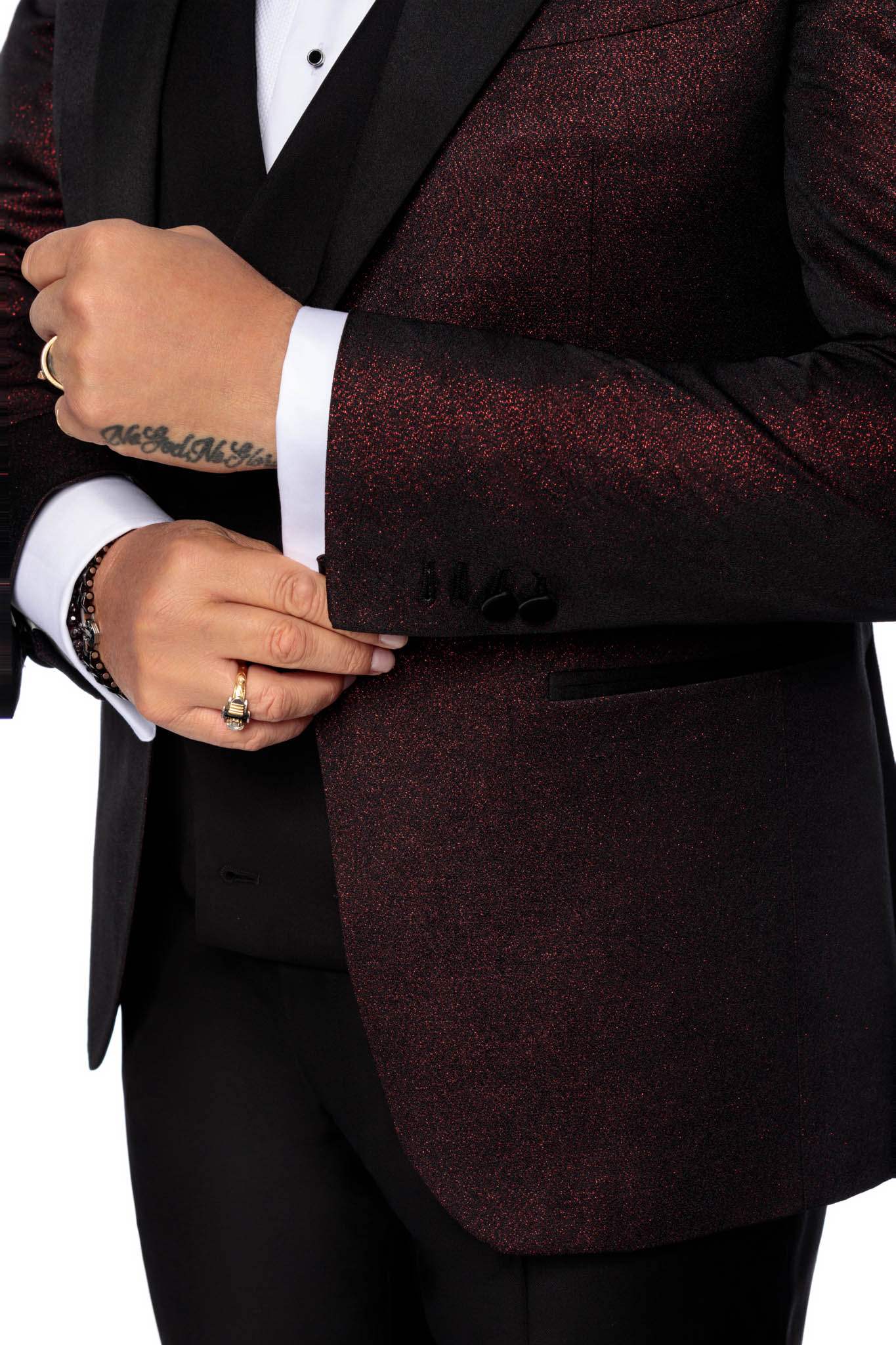 Sacou smoking bordeaux metalizat