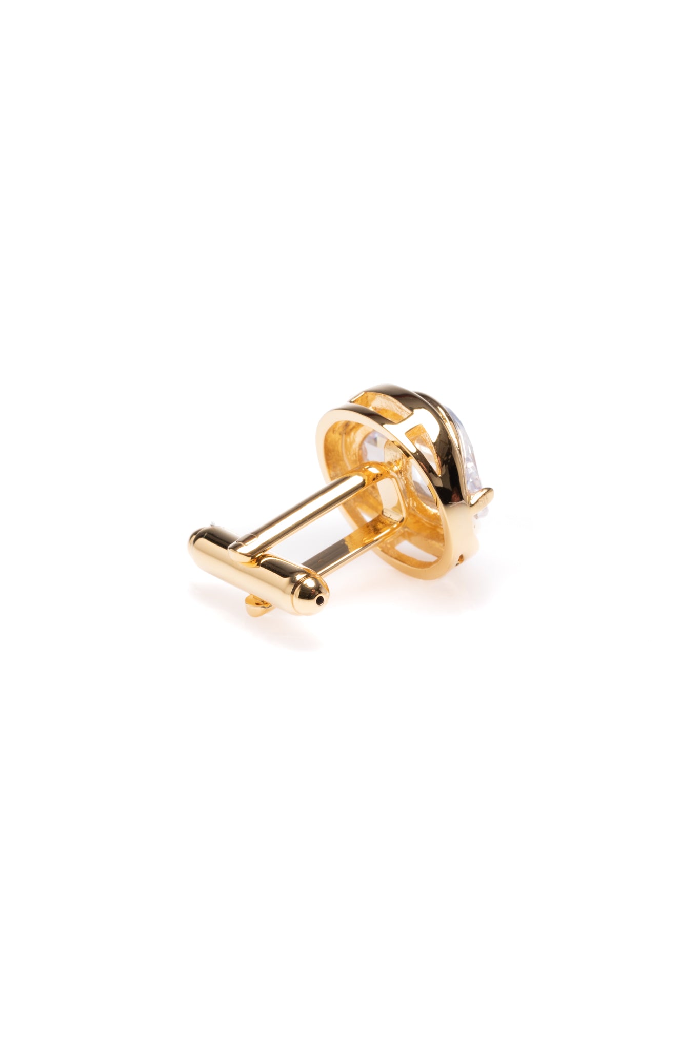 Golden buttons with white stone
