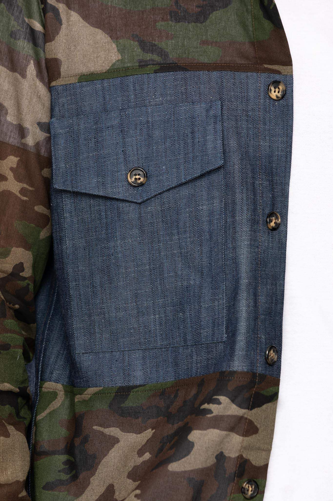 Camasa army cu insertii denim