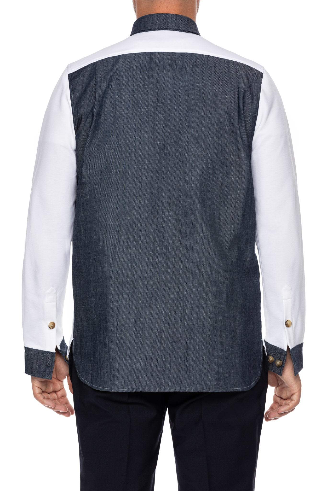 Camasa alba cu insertii denim