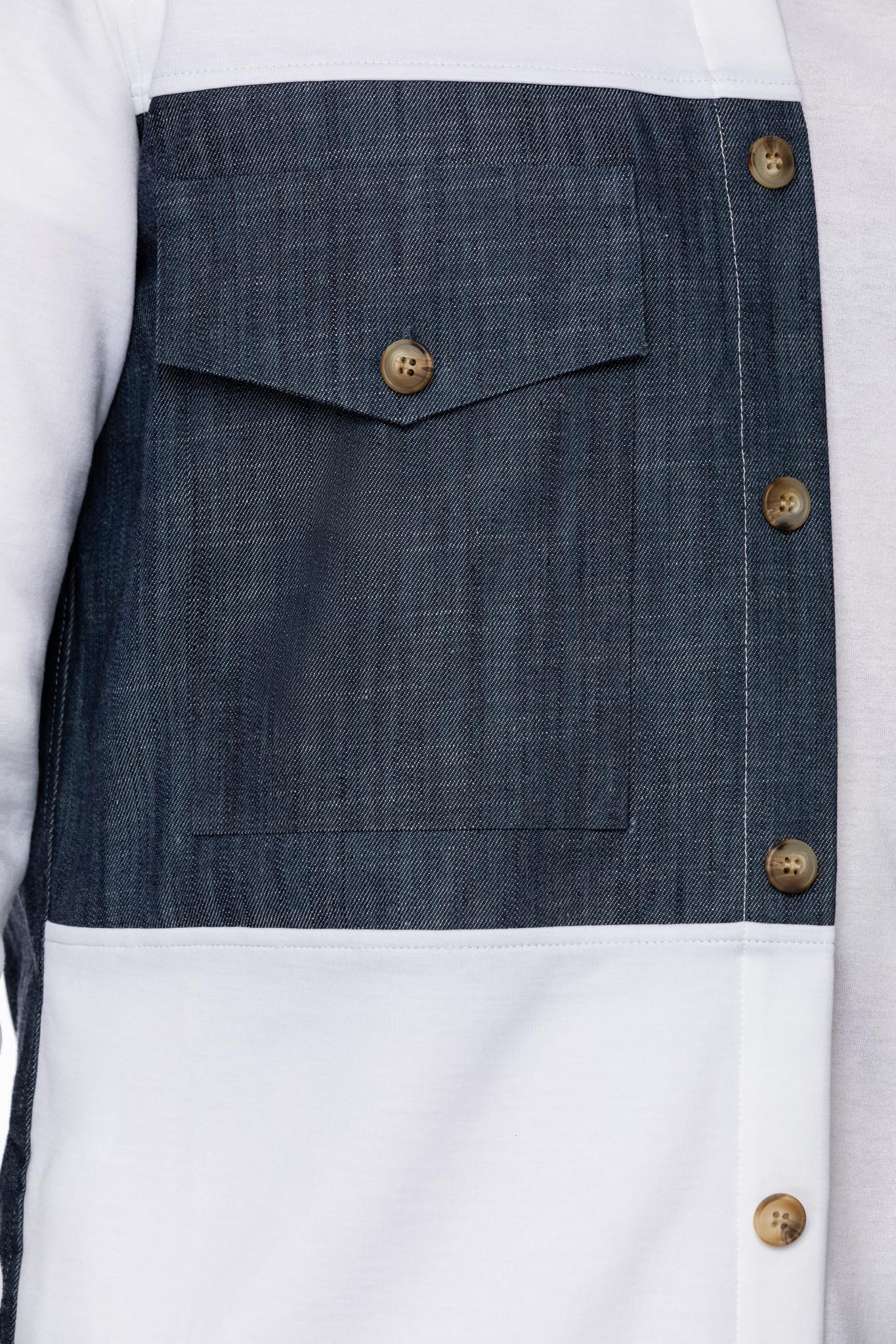 Camasa alba cu insertii denim - Viggo