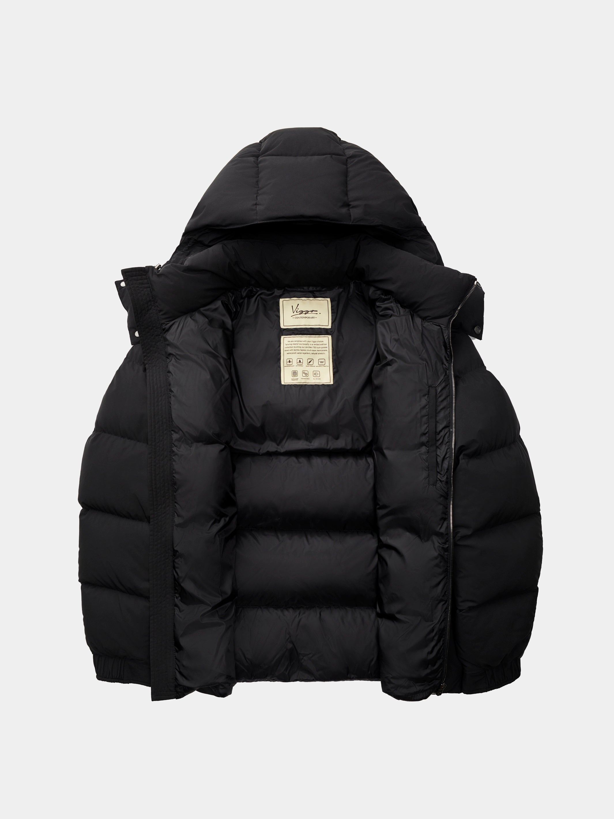 Short black down jacket