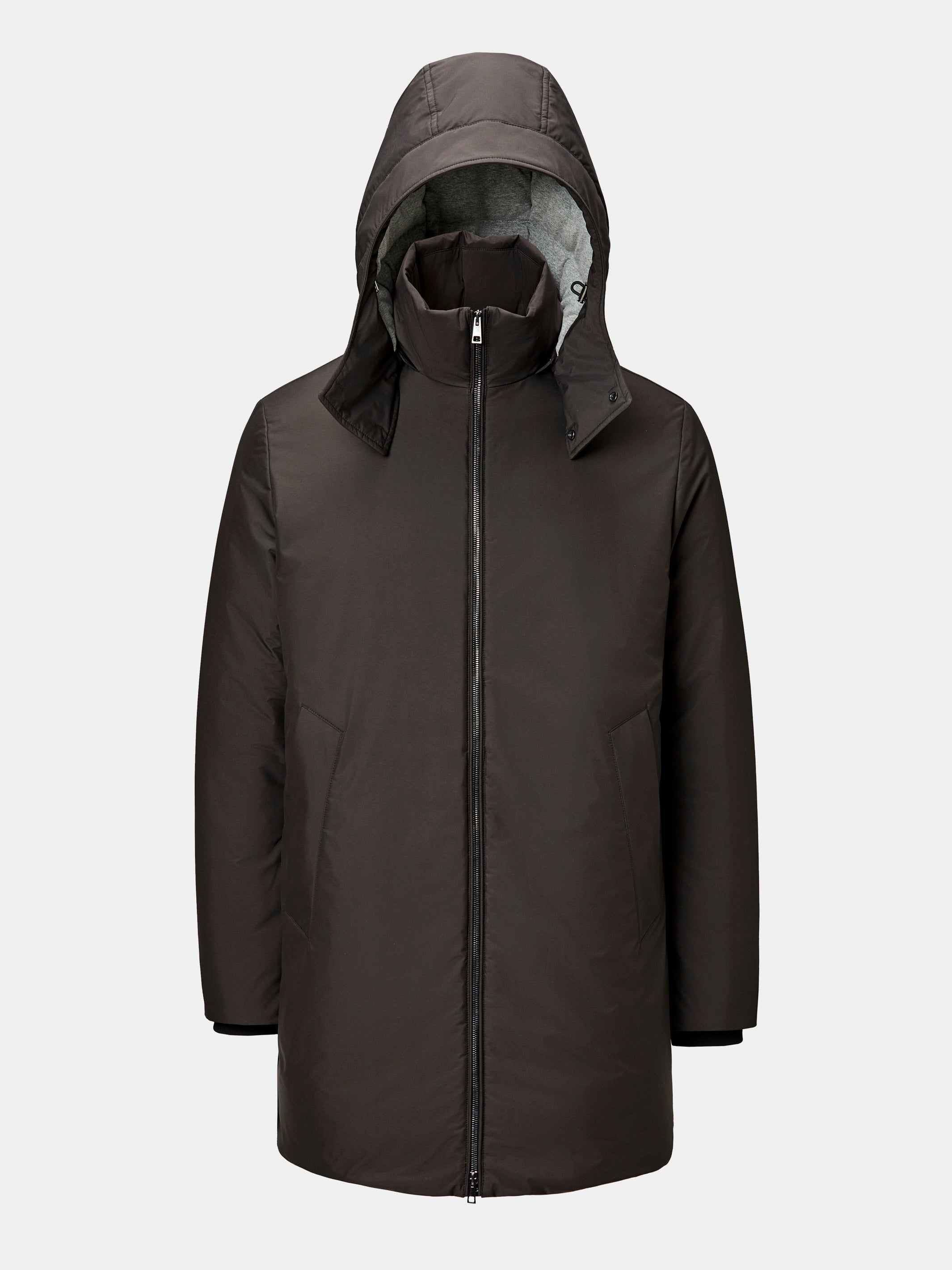 Gray down parka