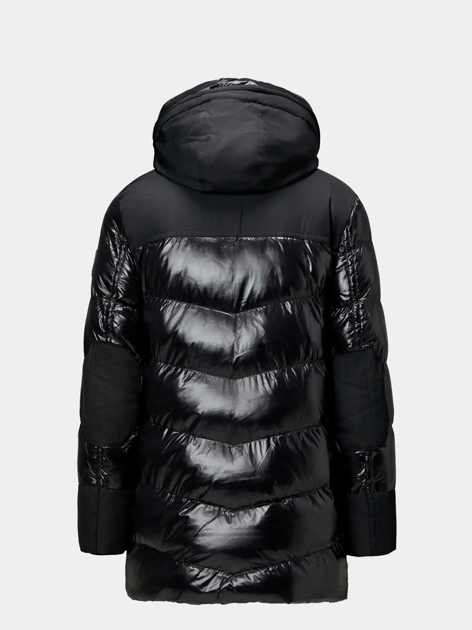 Geaca neagra lunga, cu incalzire