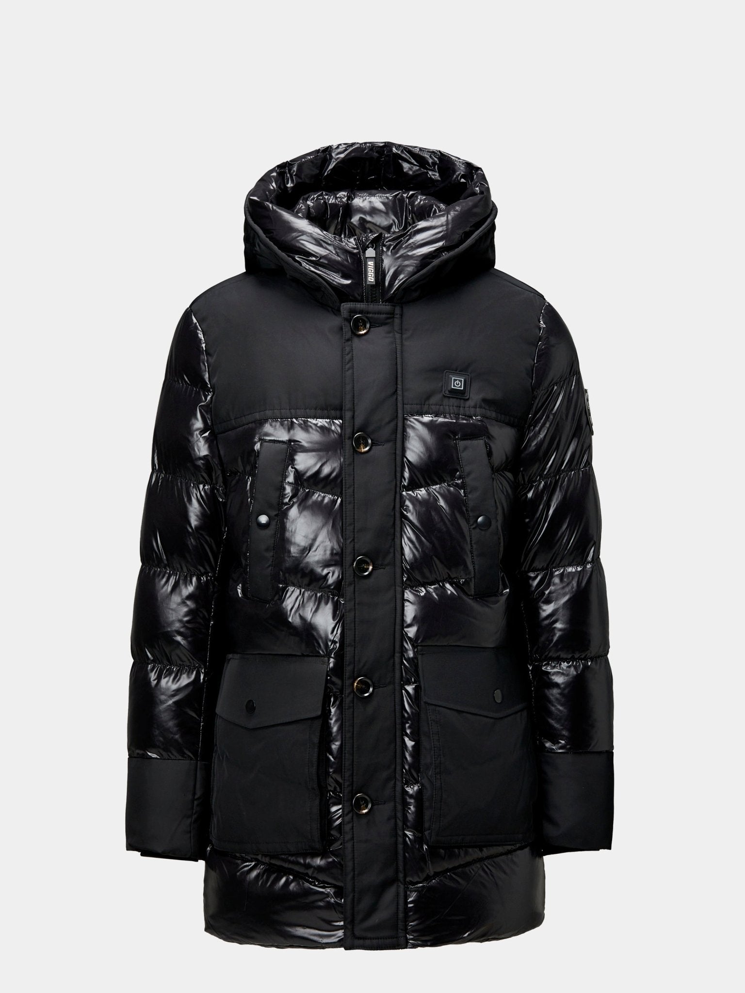 Geaca neagra lunga, cu incalzire - Viggo