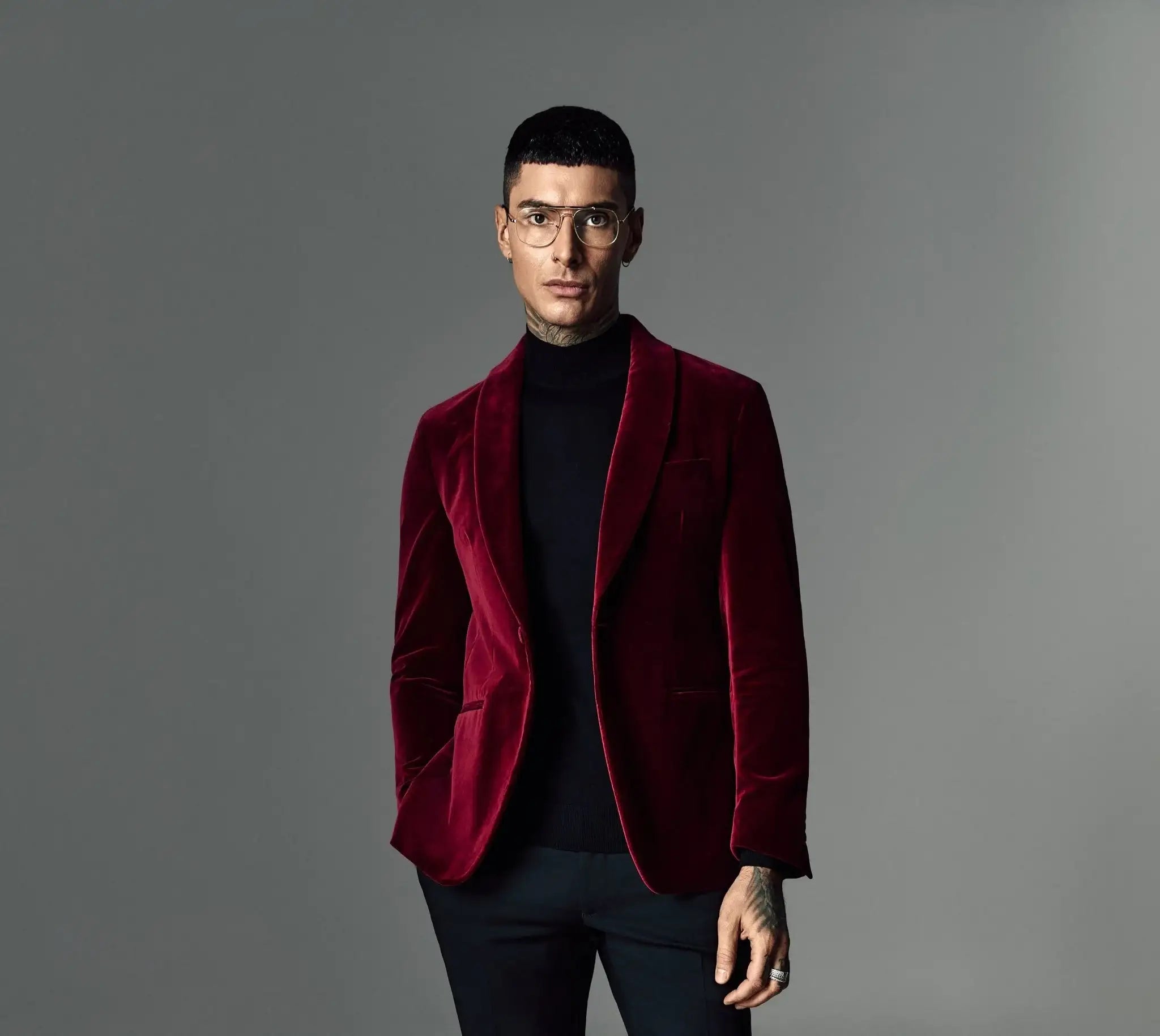 Red velvet jacket