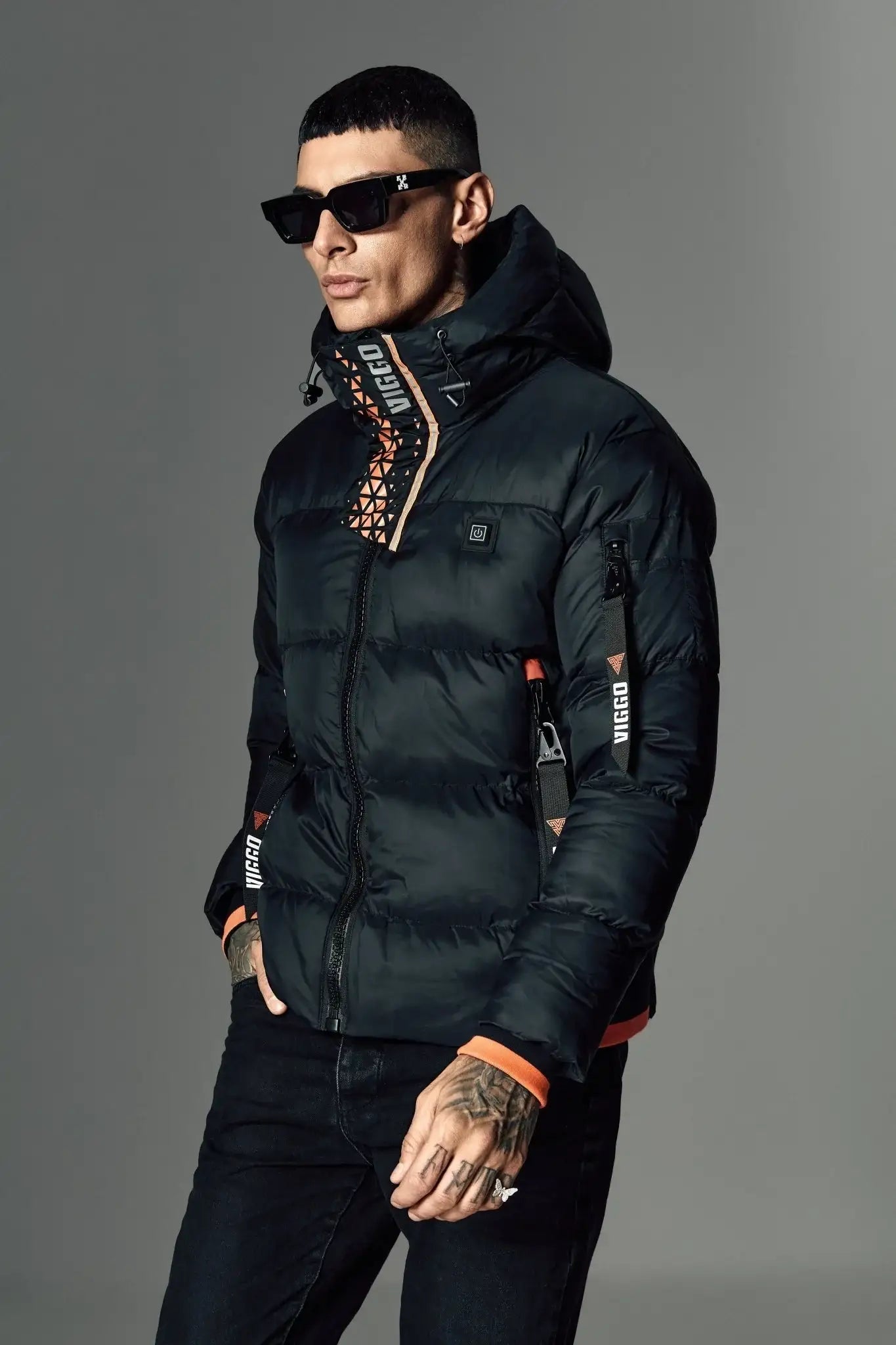 Geaca neagra cu incalzire si accesorii detasabile - Viggo