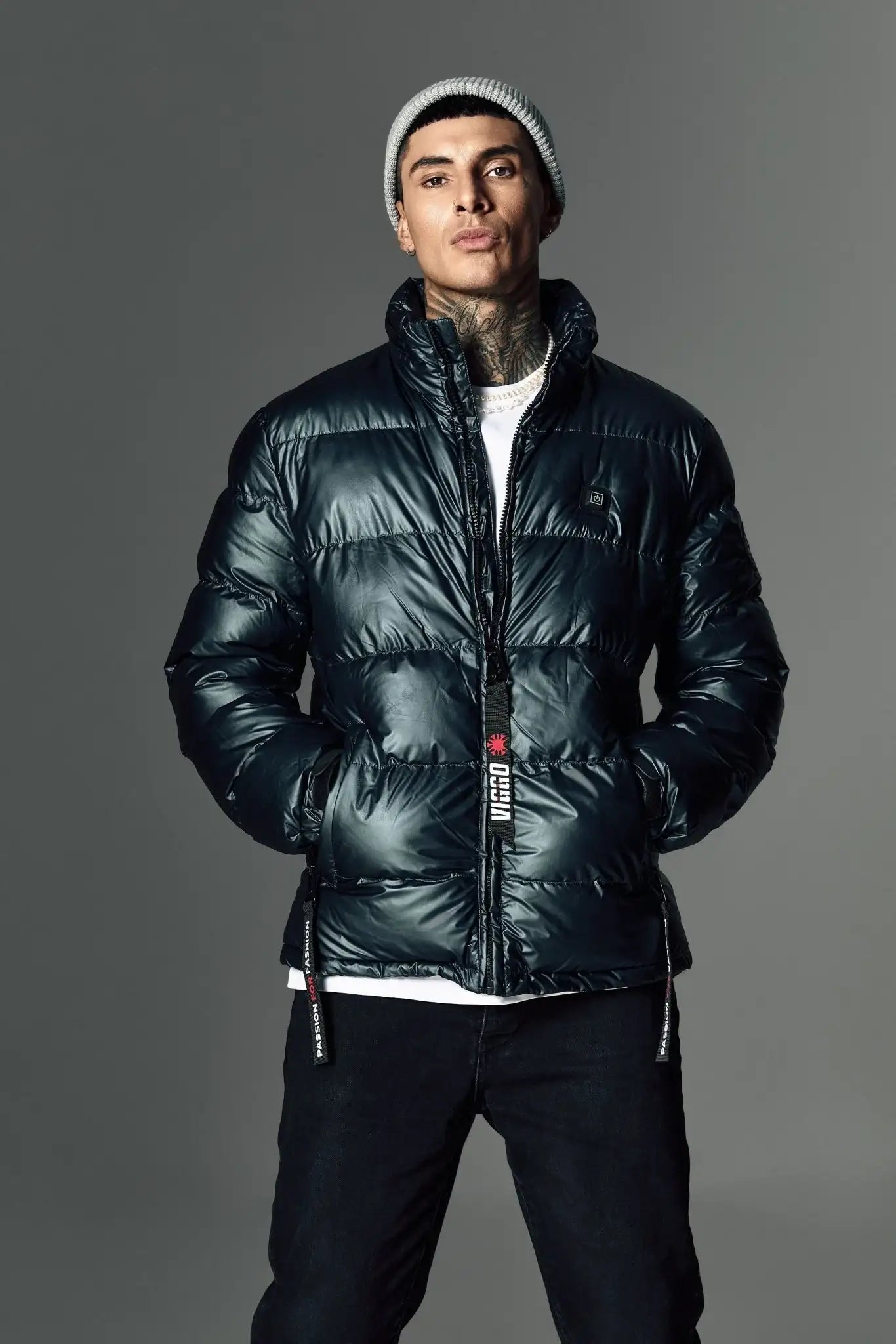 Navy jacket with heating