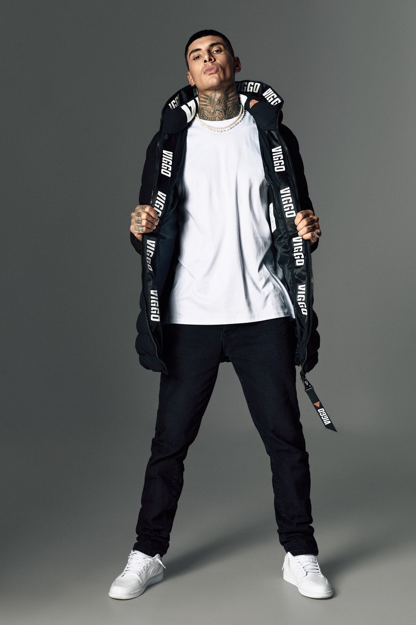 Geaca neagra lunga cu incalzire si accesorii detasabile - Viggo