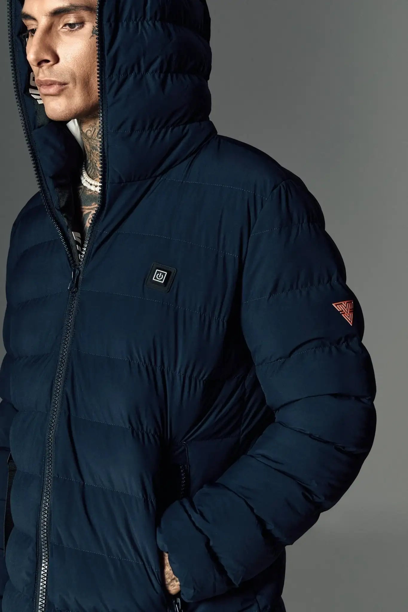 Geaca navy lunga cu incalzire si accesorii detasabile - Viggo