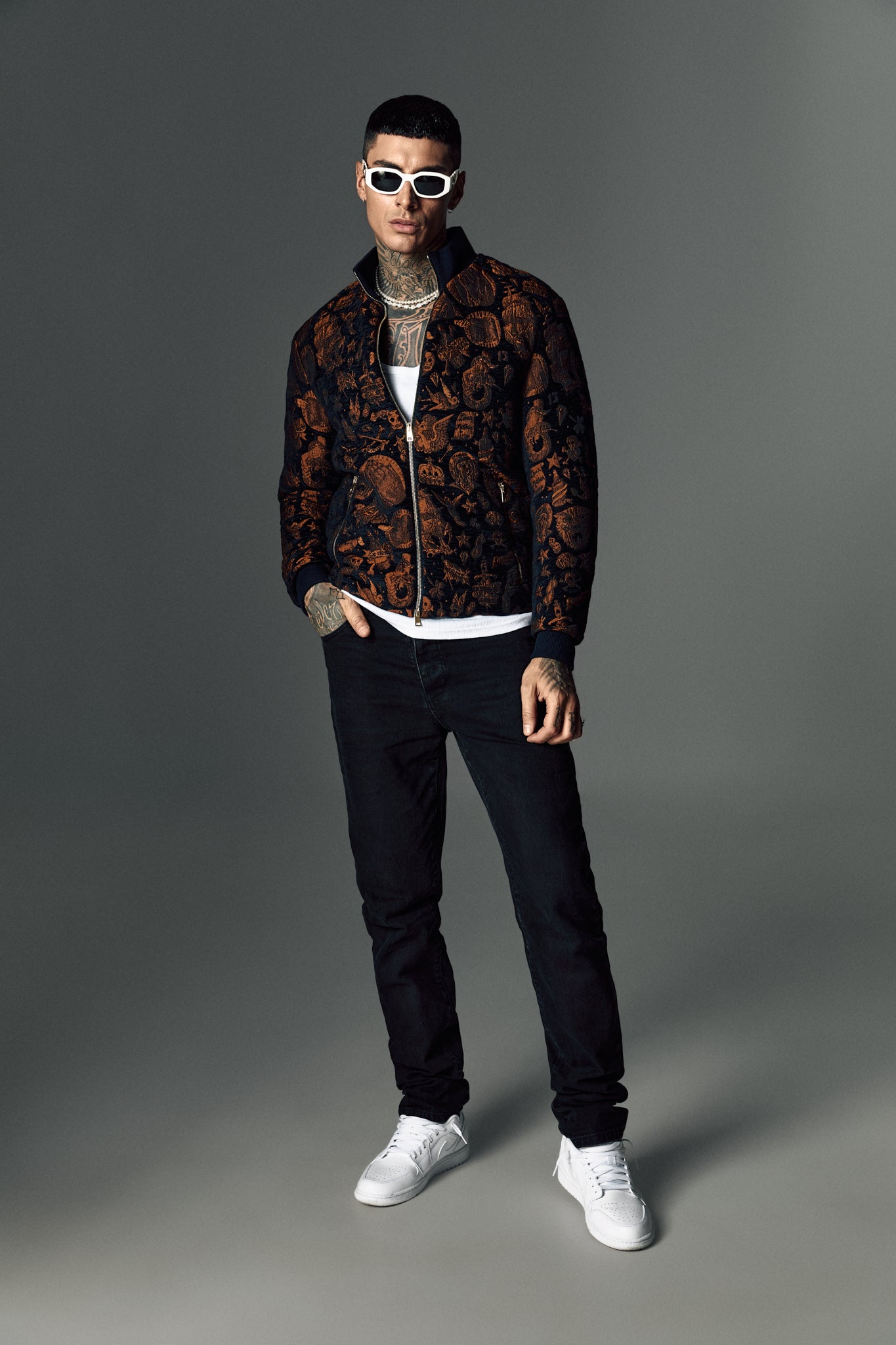 Bomber catifea navy