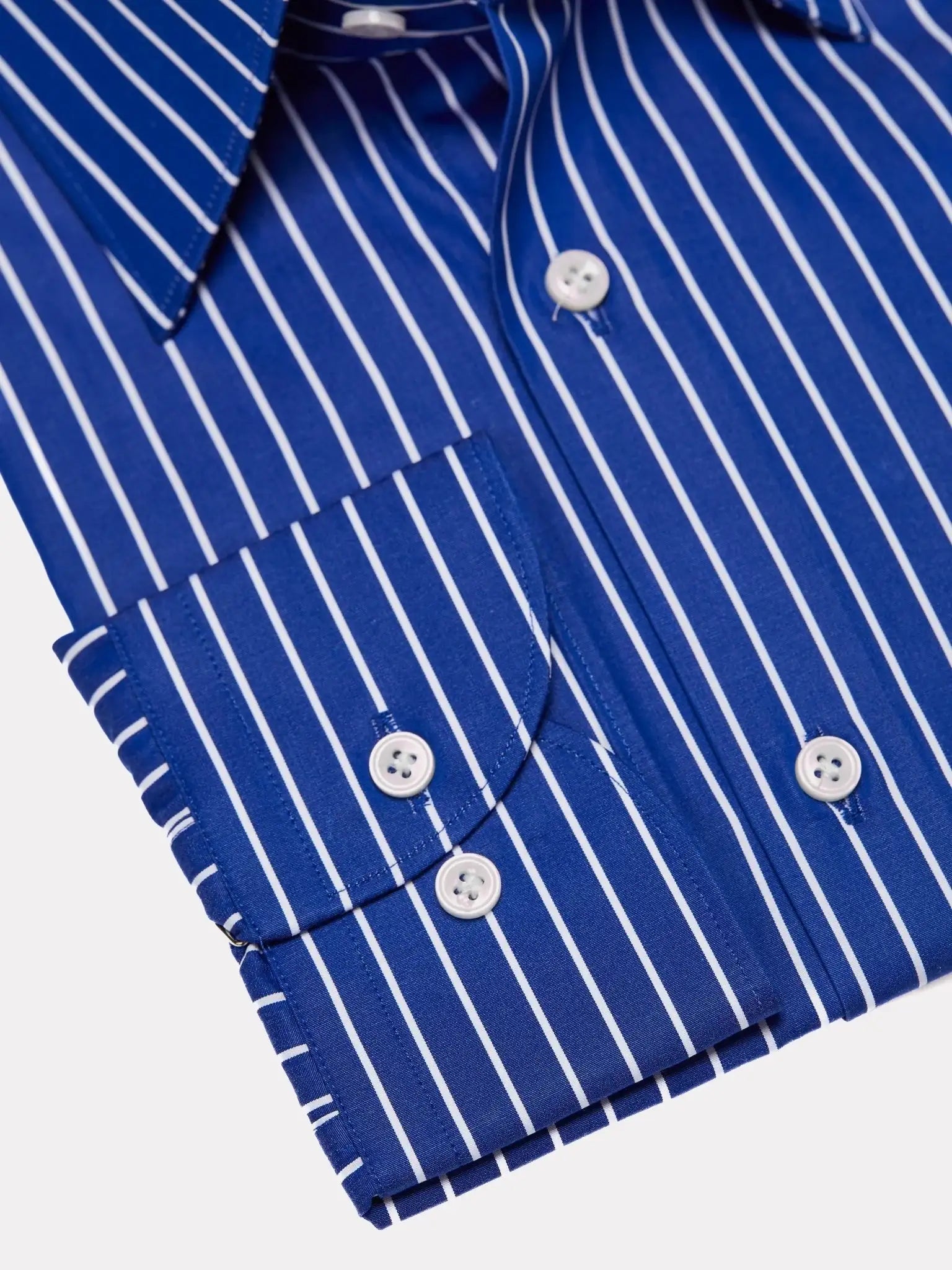 Camasa albastru electric cu dungi albe