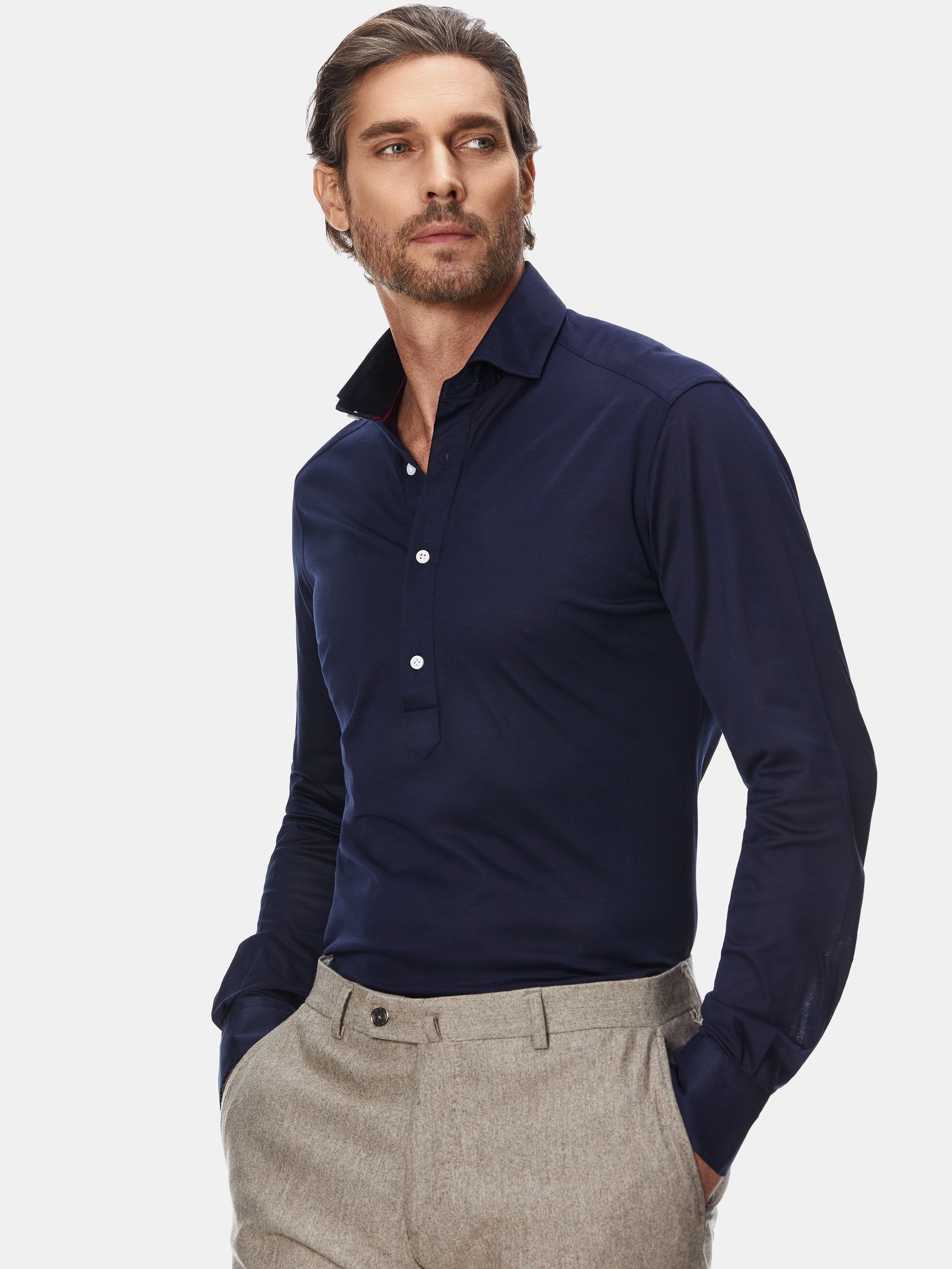 Navy popover shirt